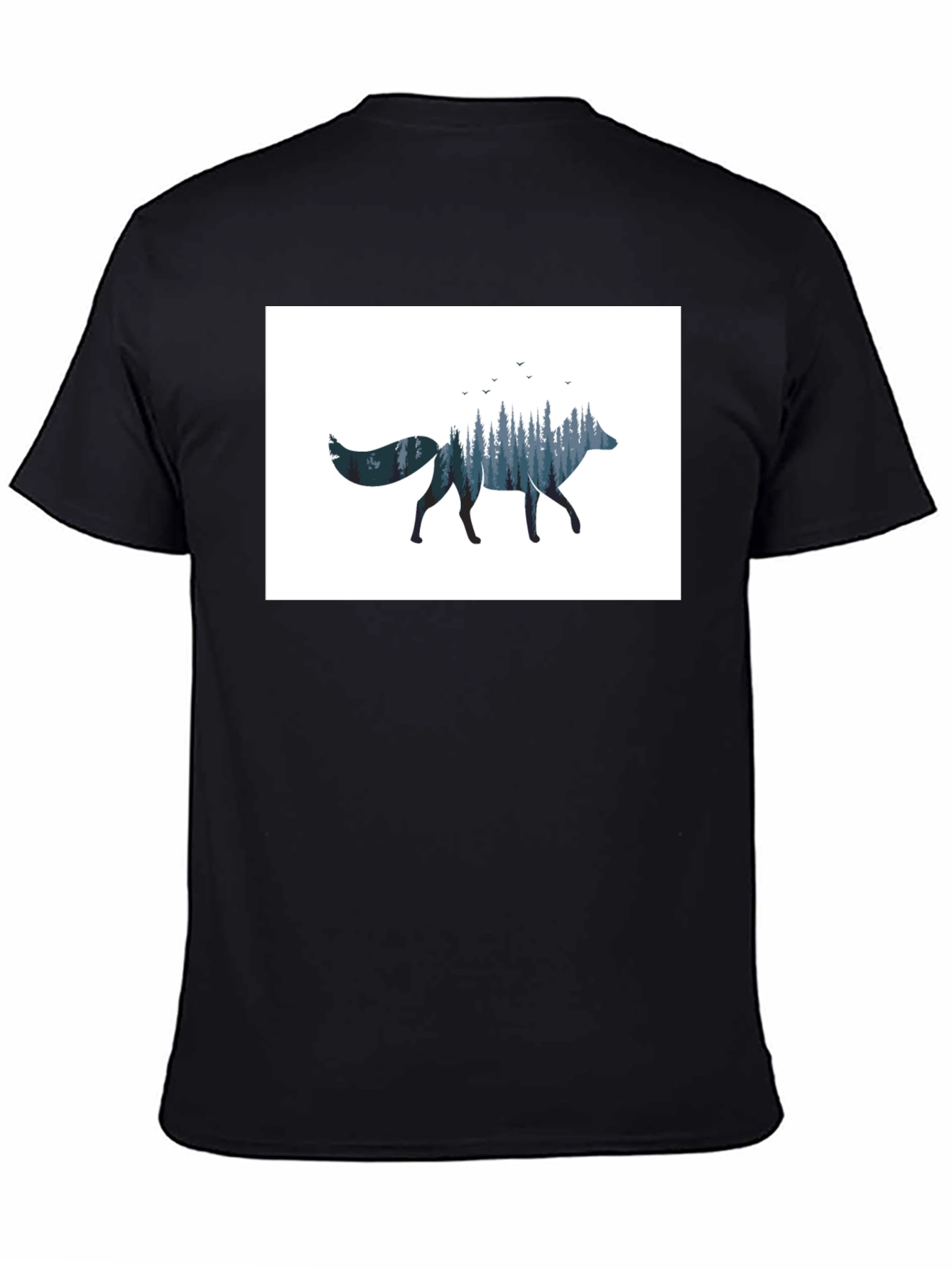 Nature Fox Graphic Black T-Shirt