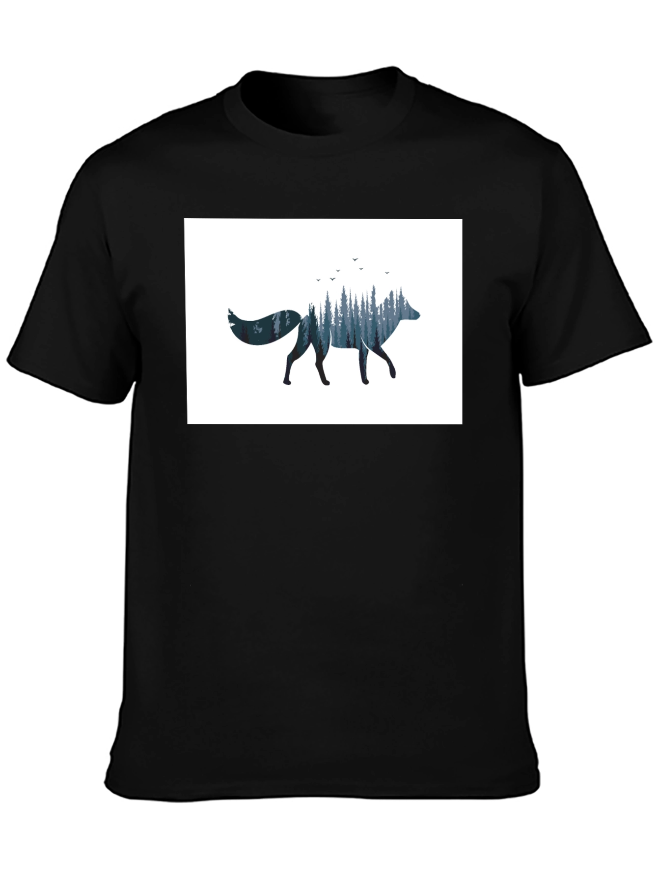 Nature Fox Graphic Black T-Shirt