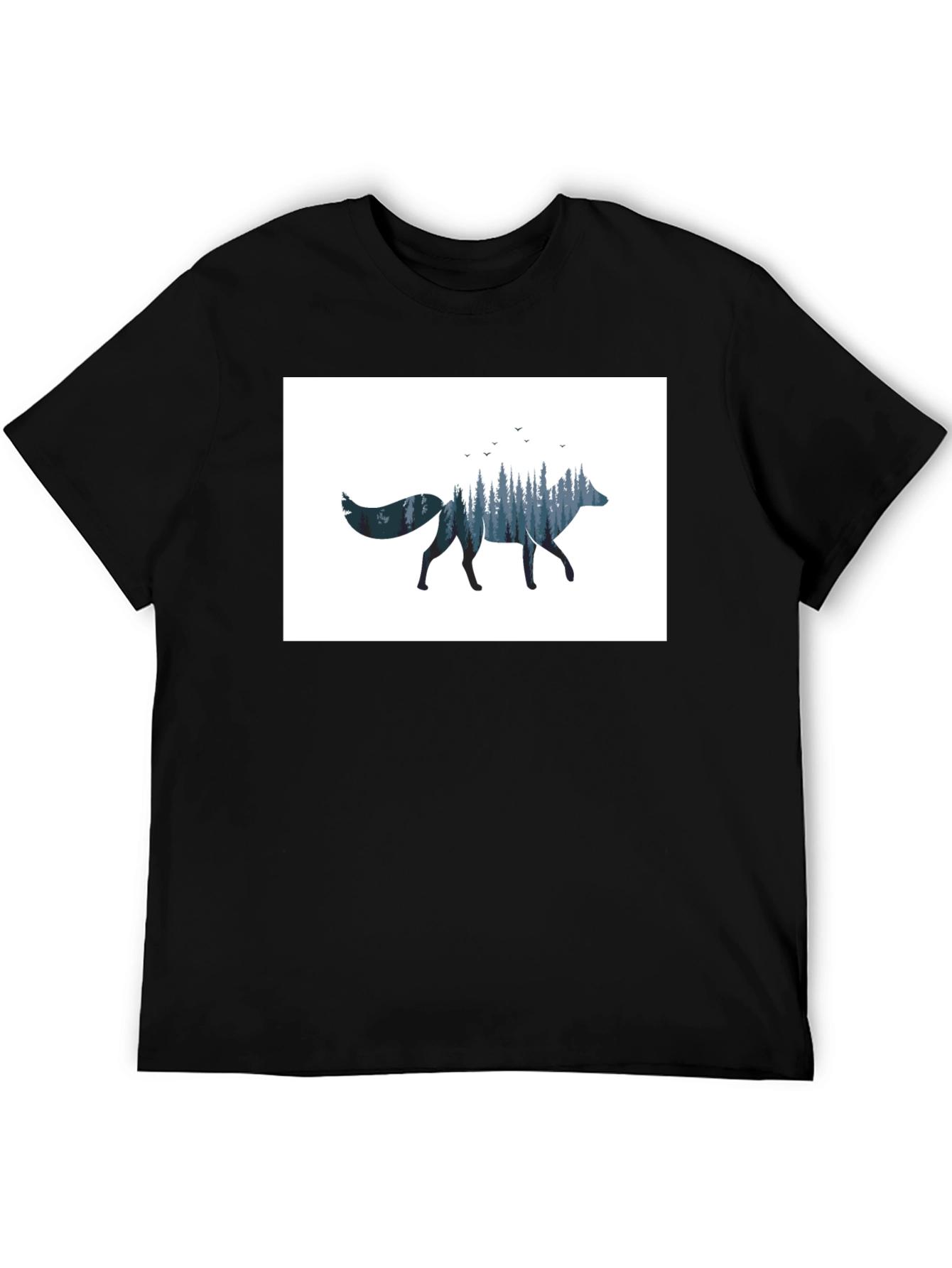 Nature Fox Graphic Black T-Shirt