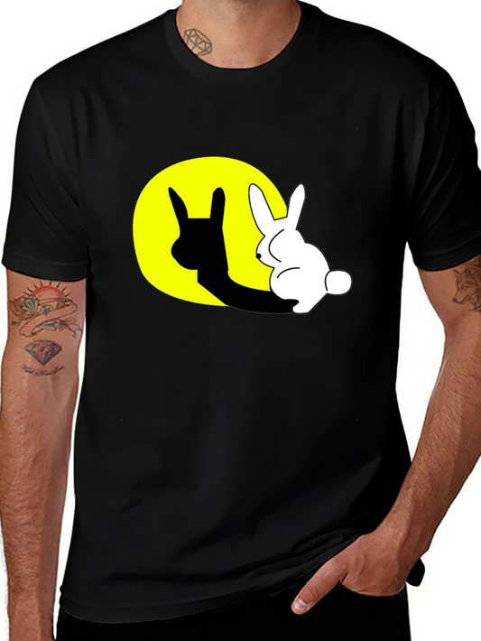 Rabbit Shadow Graphic Black T-Shirt