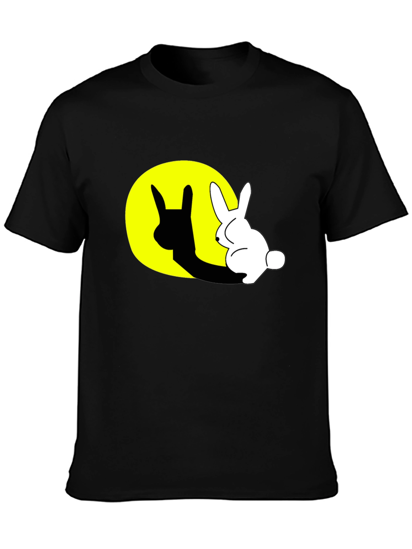 Rabbit Shadow Graphic Black T-Shirt