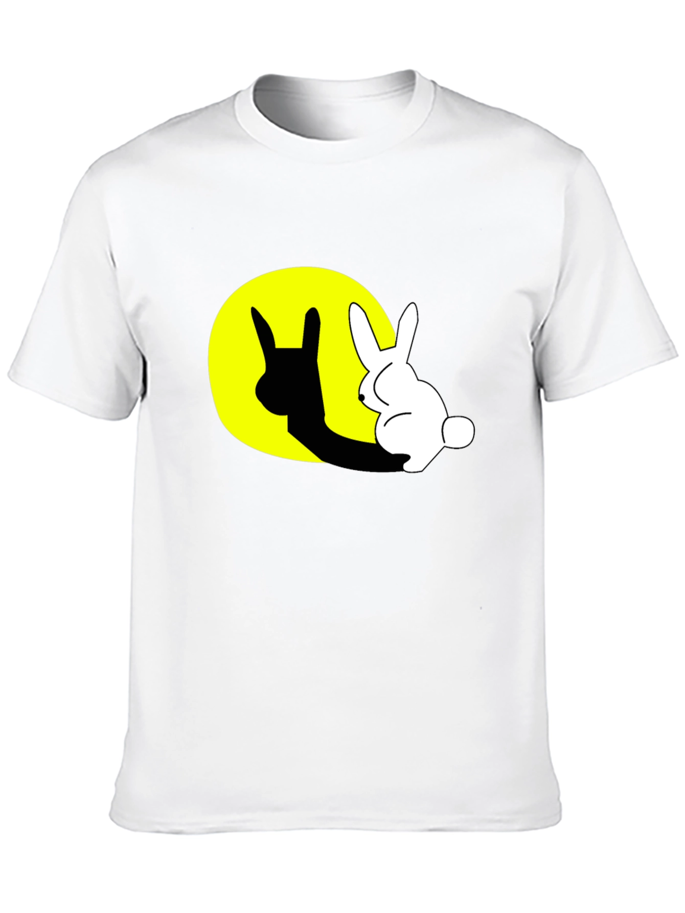 Rabbit Shadow Graphic Black T-Shirt