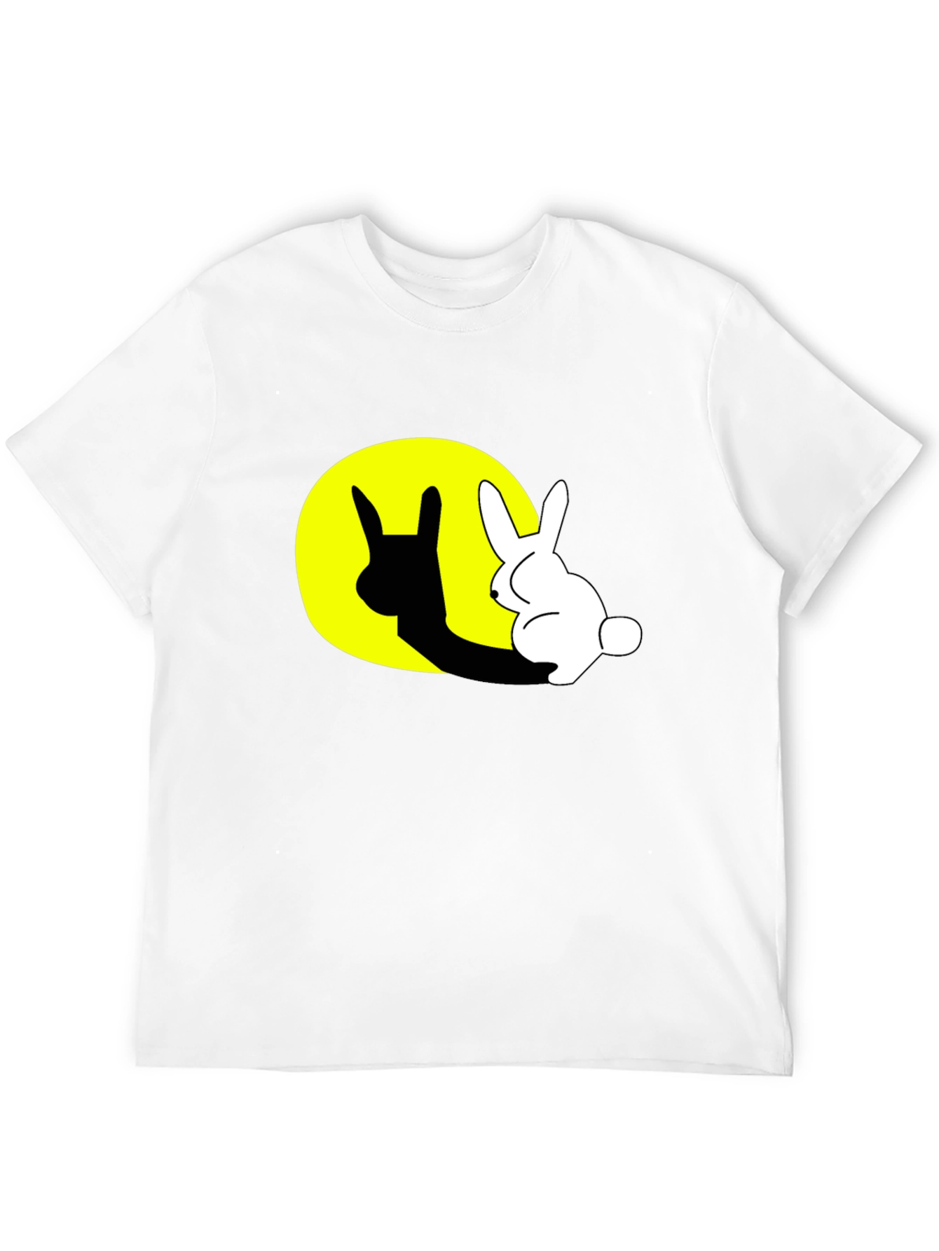 Rabbit Shadow Graphic Black T-Shirt