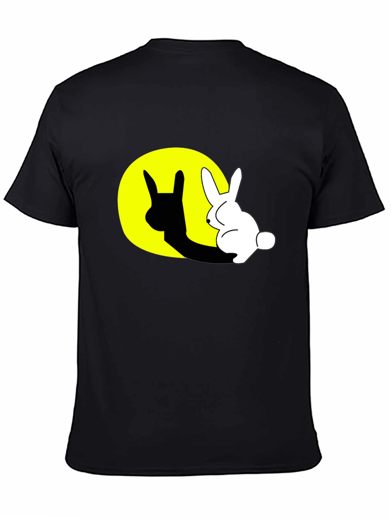 Rabbit Shadow Graphic Black T-Shirt