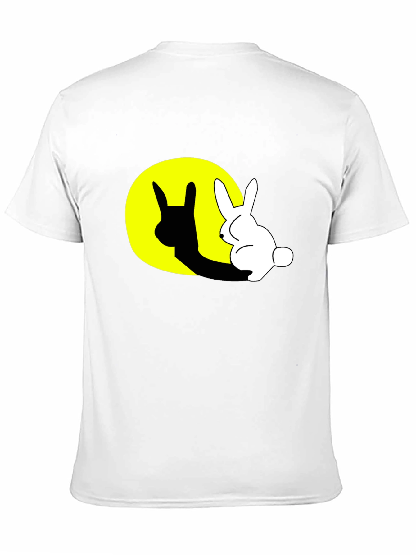 Rabbit Shadow Graphic Black T-Shirt