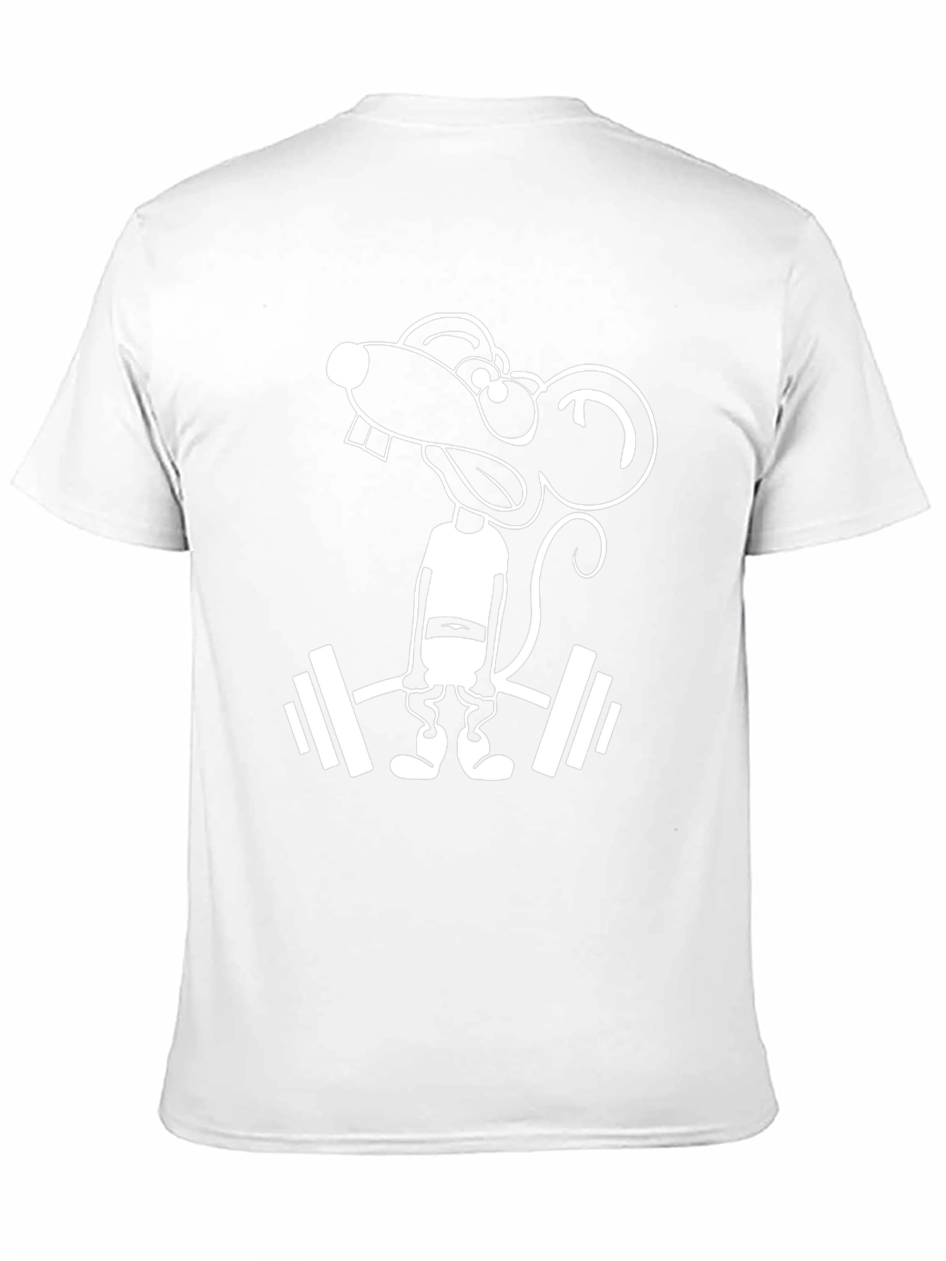 Funny Rat Lifting Weights Black T-Shirt