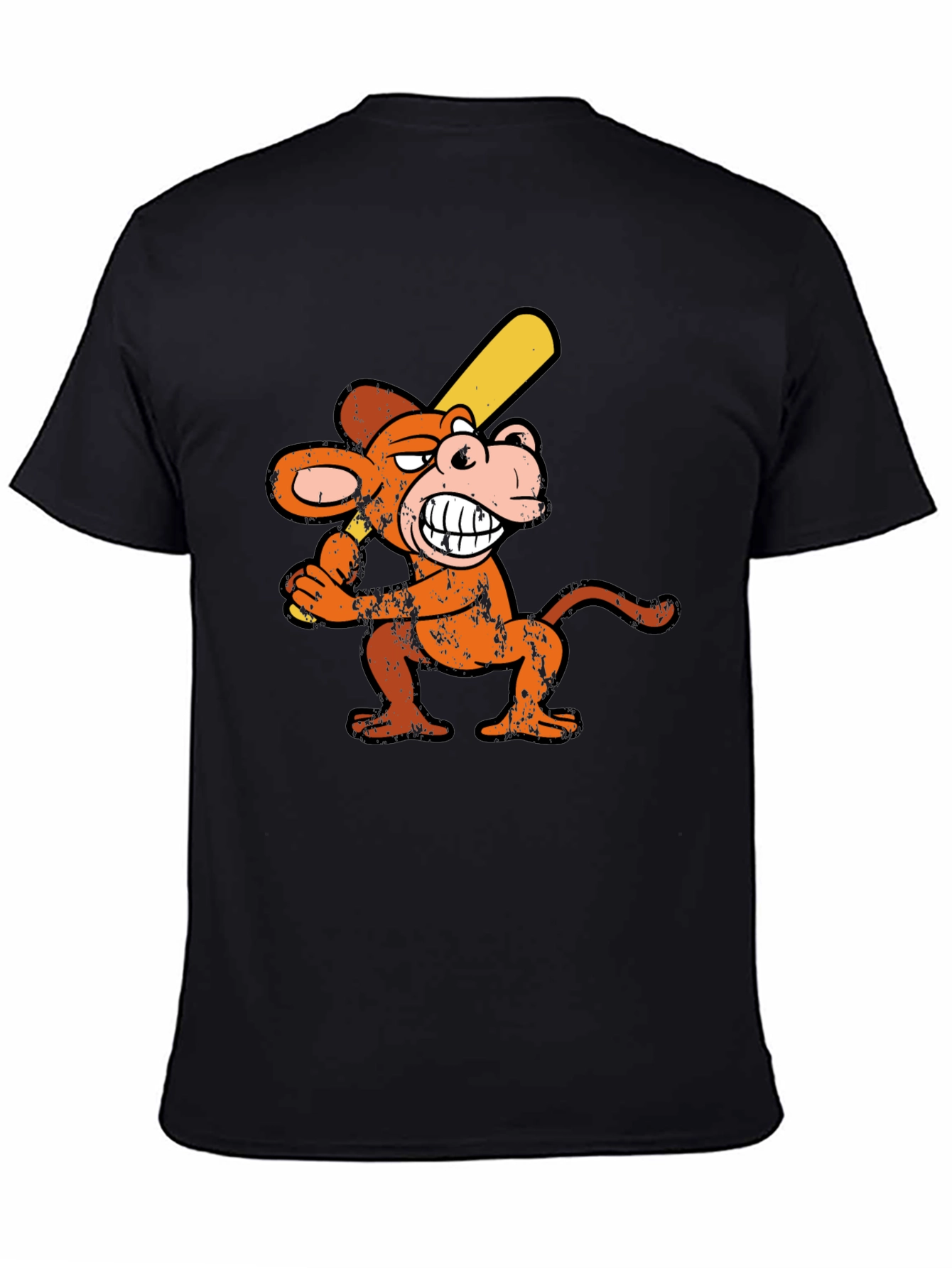 Monkey Baseball Player Graphic Tee - Novelty T-Shirt