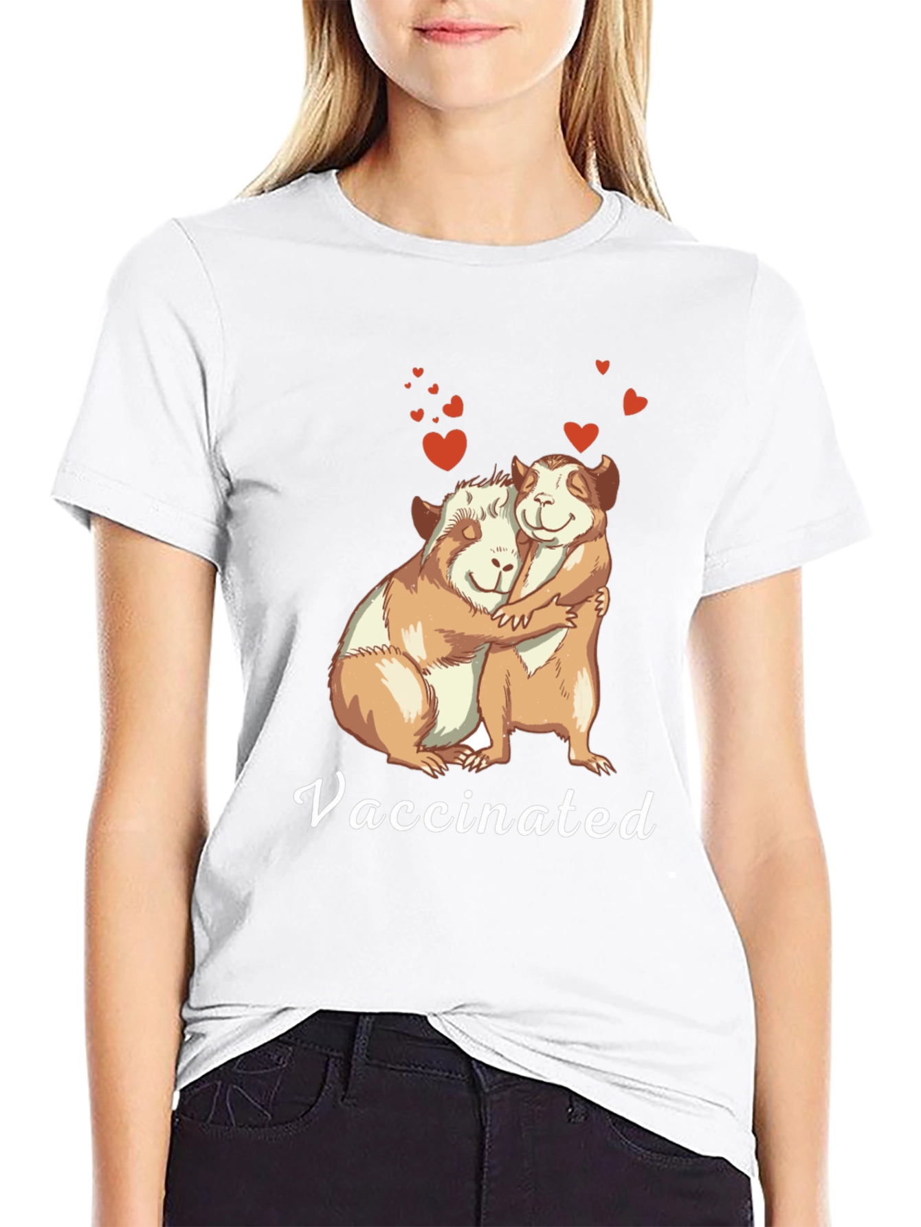 Vaccinated Guinea Pig Hug T-Shirt