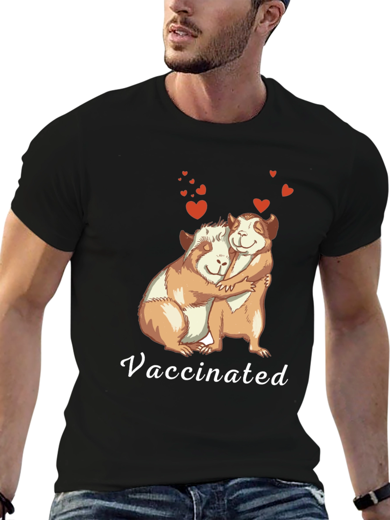 Vaccinated Guinea Pig Hug T-Shirt