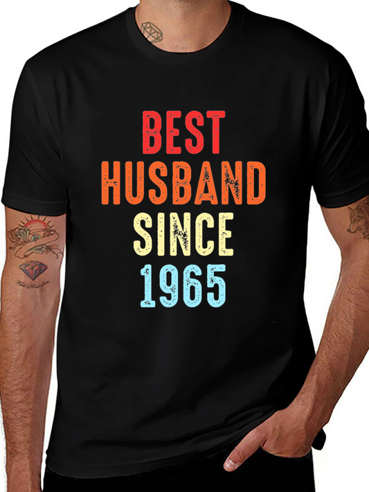 Best Husband Since 1965 T-Shirt Retro Gift for Men