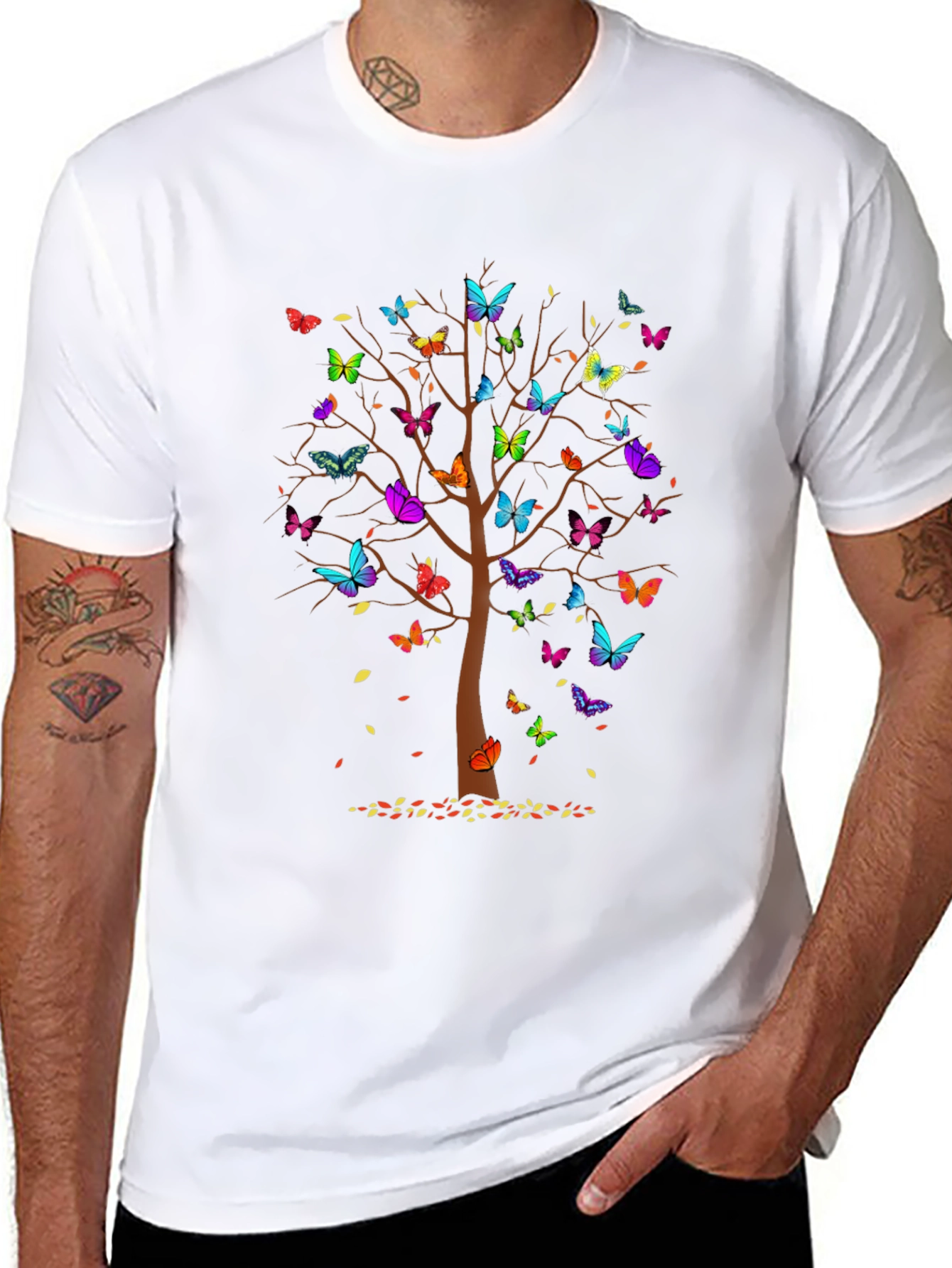 Butterfly Tree Graphic T-Shirt
