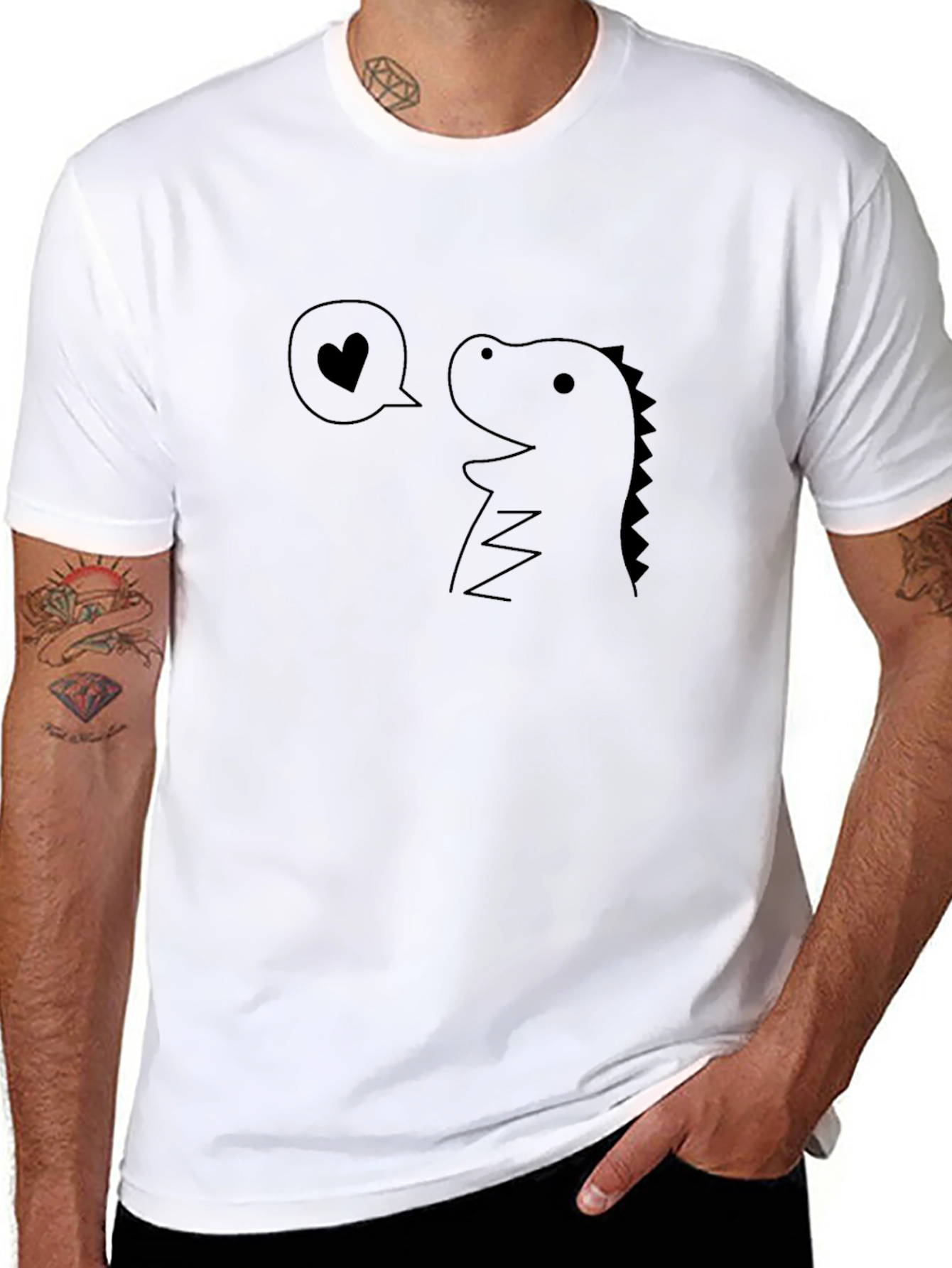Dino Love Black T-Shirt