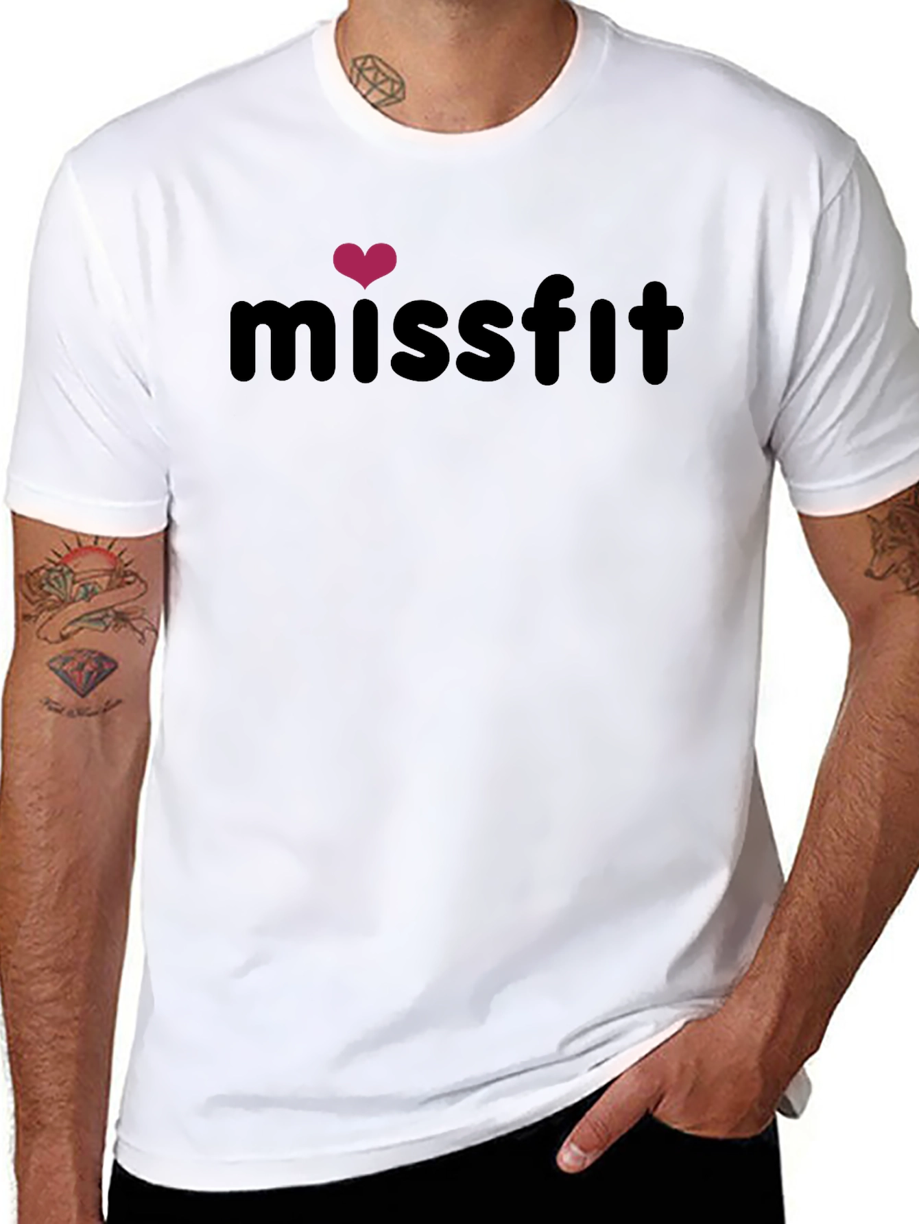 Misfit Heart Graphic Tee - Stylish Black T-Shirt