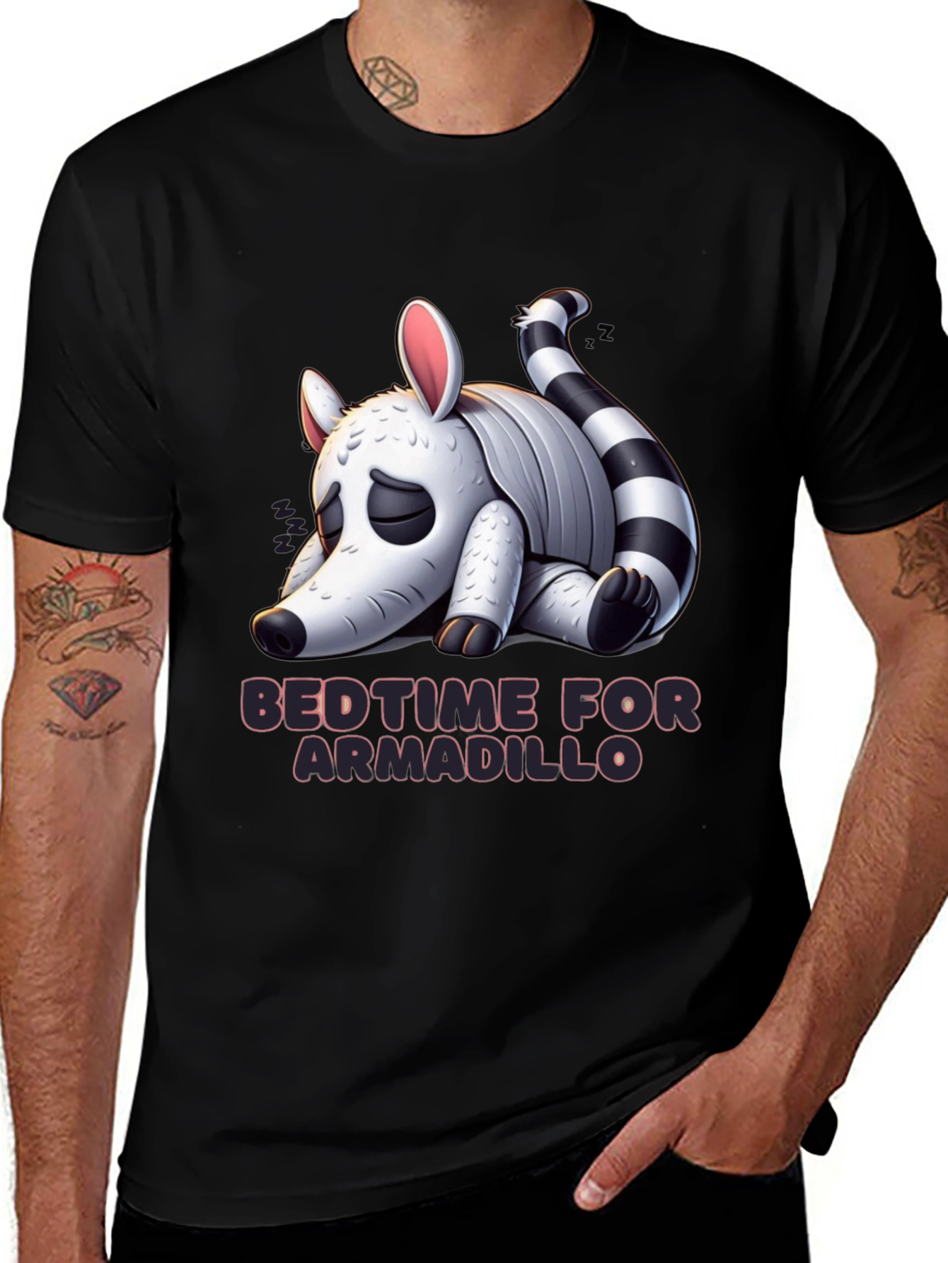 Bedtime for Armadillo Graphic Tee - Black