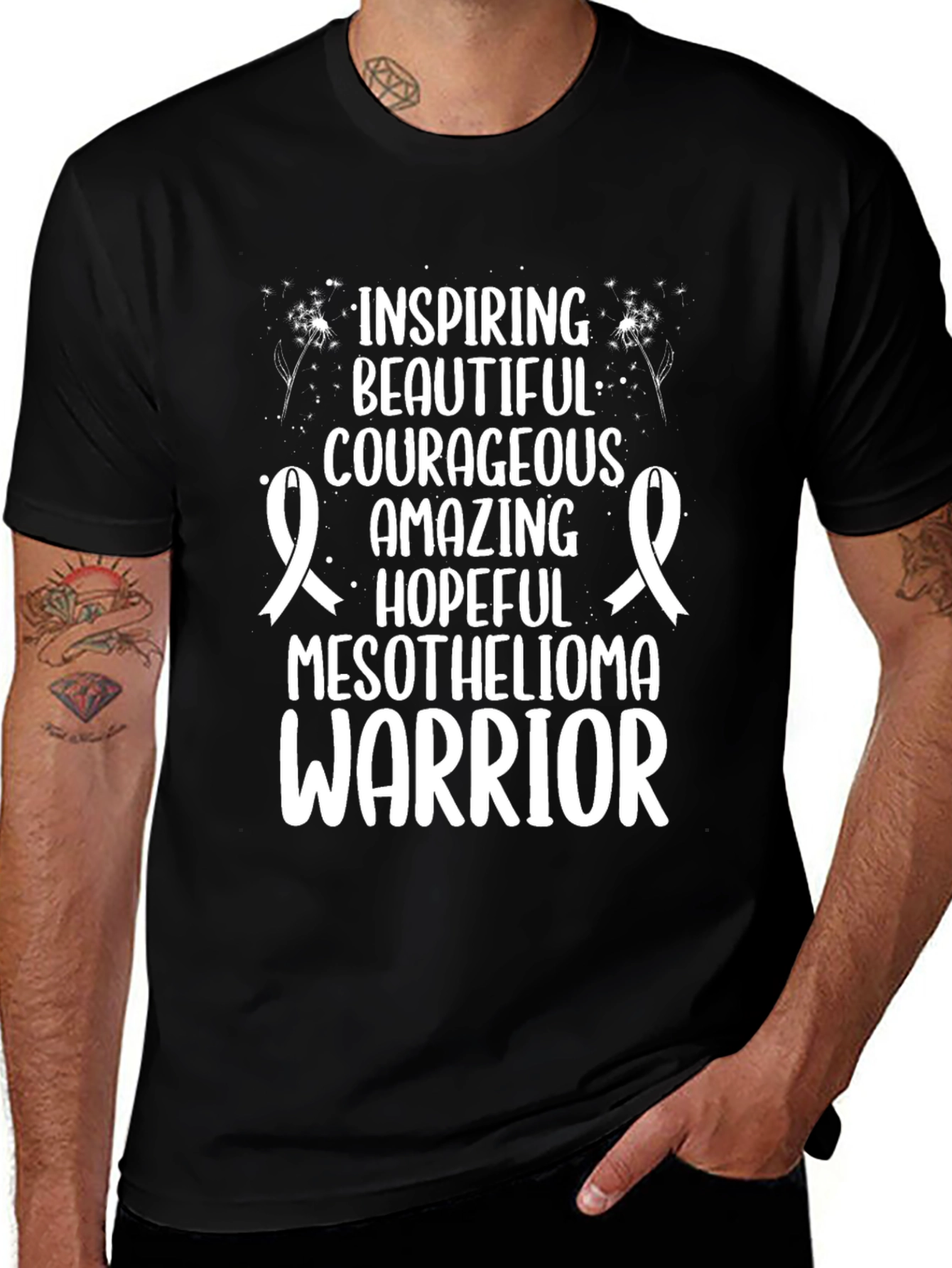 Mesothelioma Warrior Graphic Tee - Inspiring & Courageous