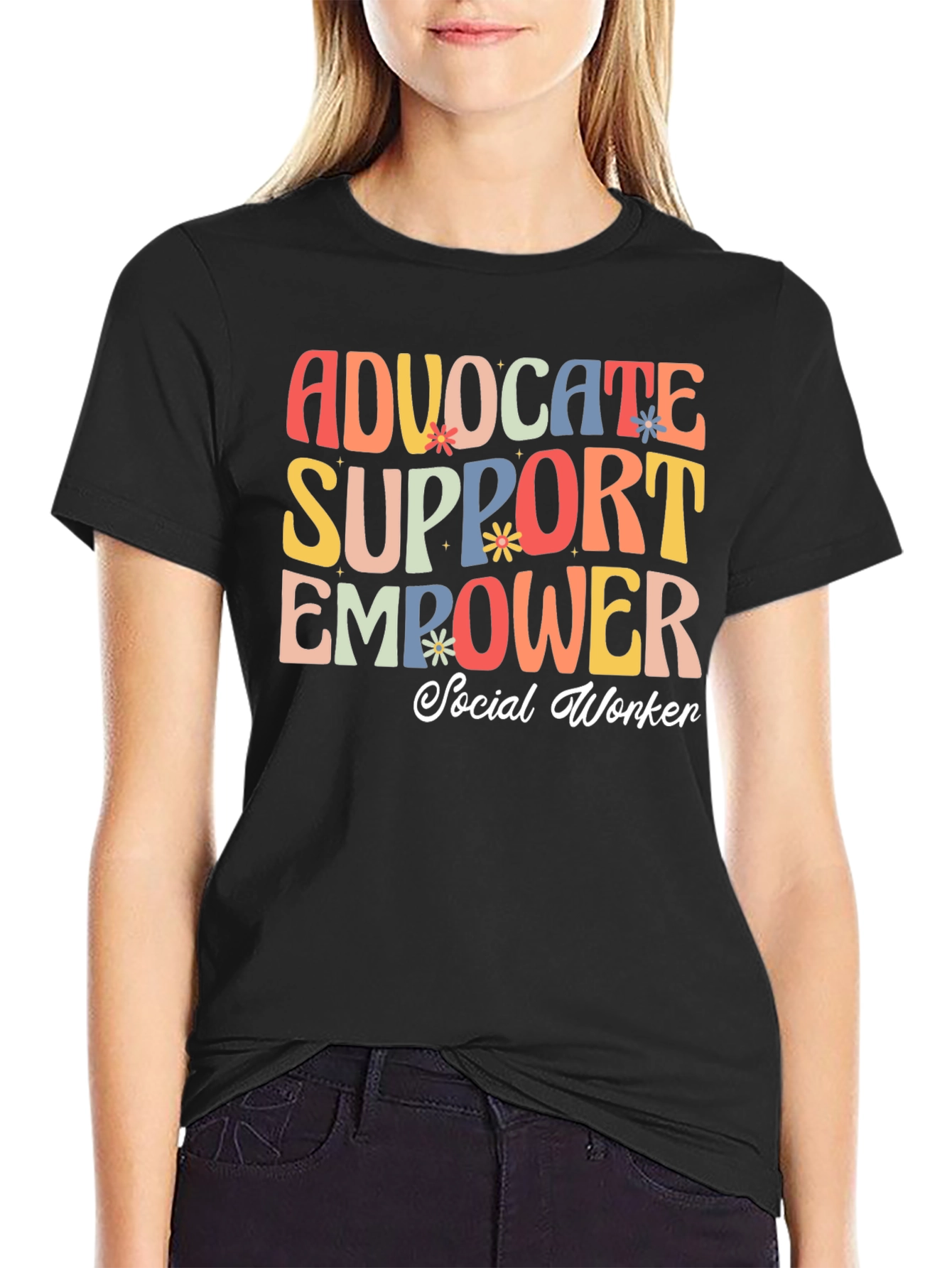 Advocate Support Empower Social Worker T-Shirt