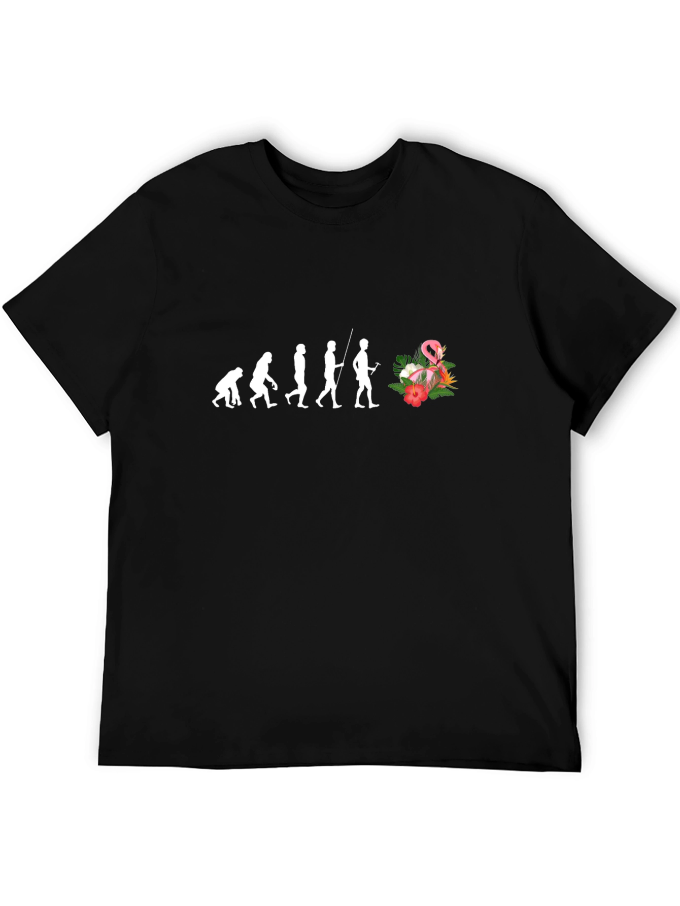 Evolution of Flamingo Lover Black T-Shirt