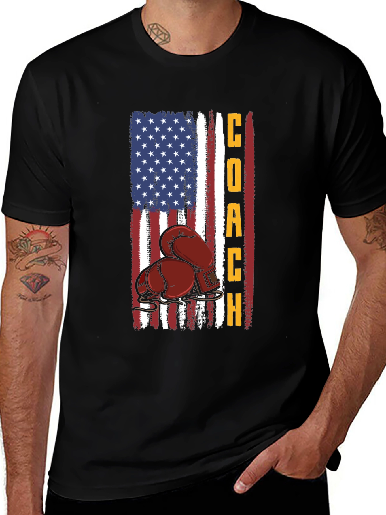 Coach Boxing T-Shirt - American Flag Design
