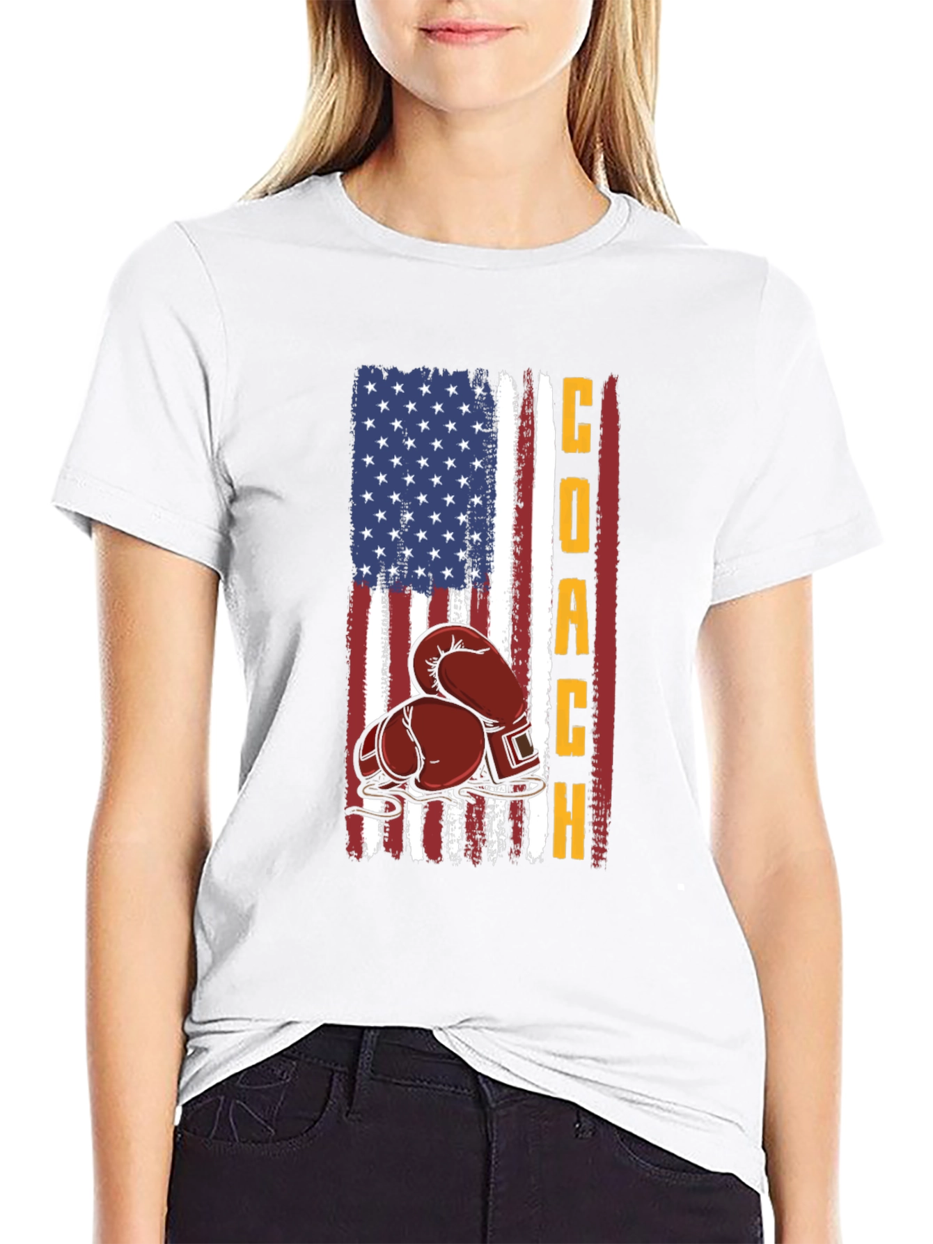Coach Boxing T-Shirt - American Flag Design