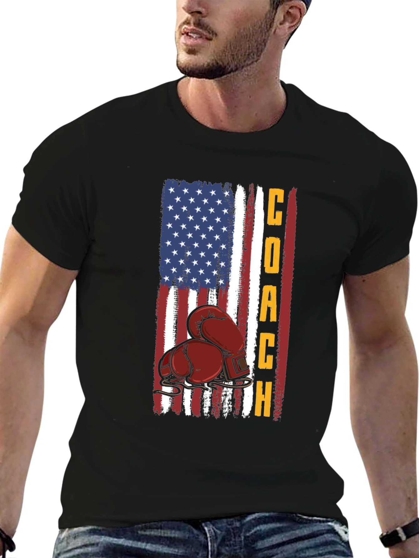 Coach Boxing T-Shirt - American Flag Design