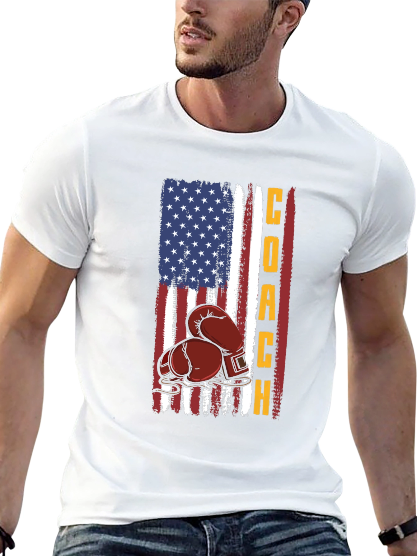 Coach Boxing T-Shirt - American Flag Design