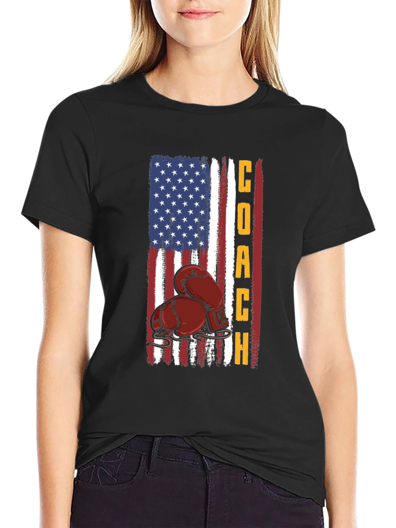 Coach Boxing T-Shirt - American Flag Design