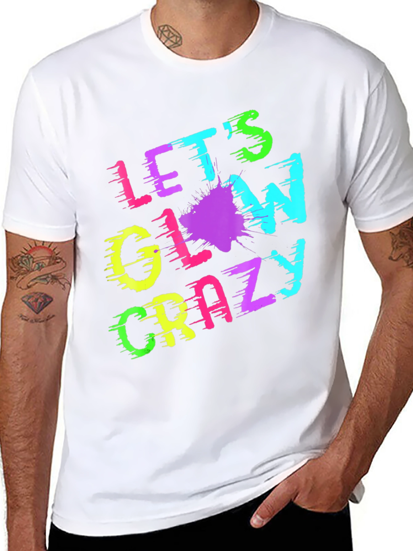 Lets Glow Crazy T-Shirt - Neon Print