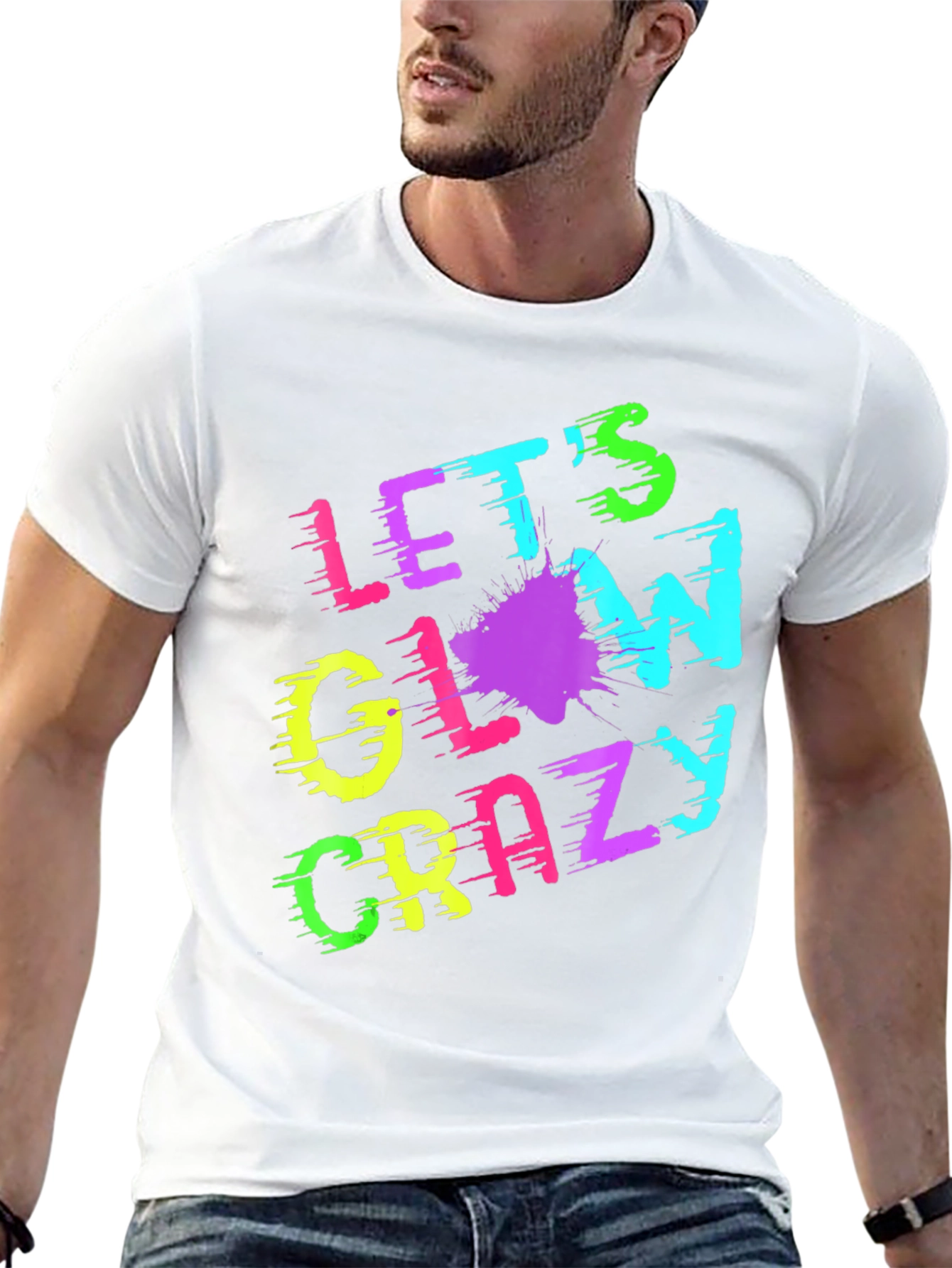 Lets Glow Crazy T-Shirt - Neon Print