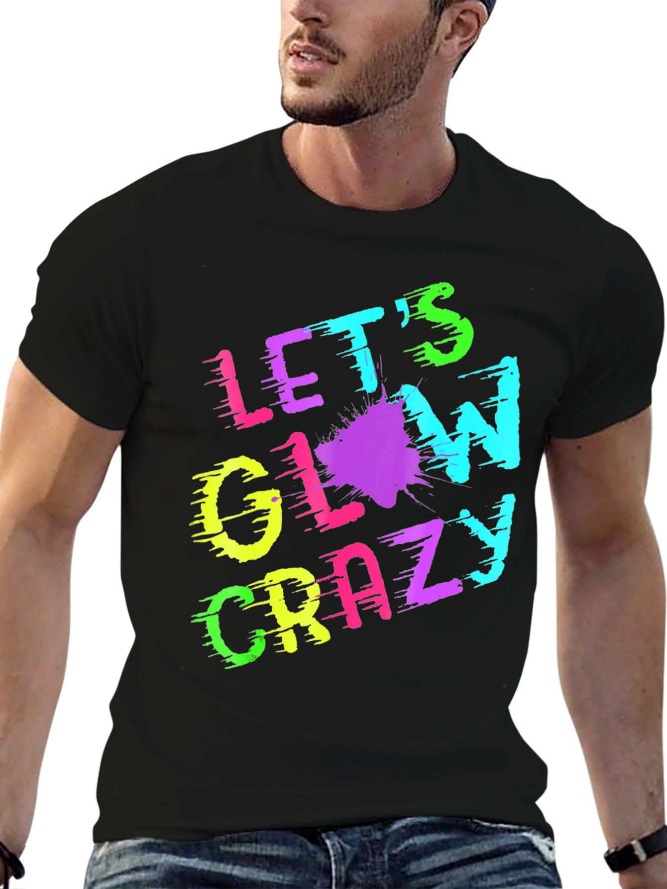 Lets Glow Crazy T-Shirt - Neon Print