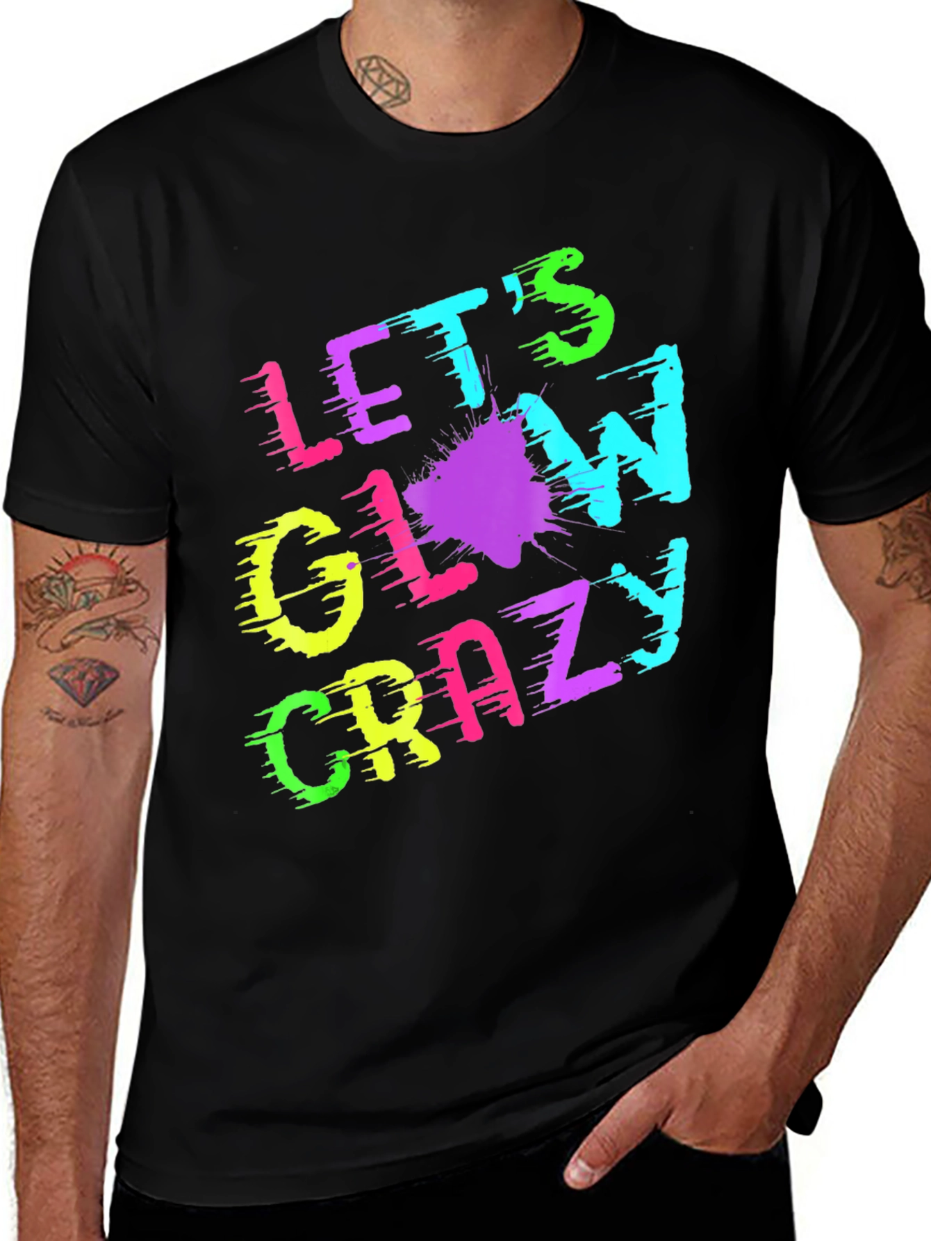 Lets Glow Crazy T-Shirt - Neon Print