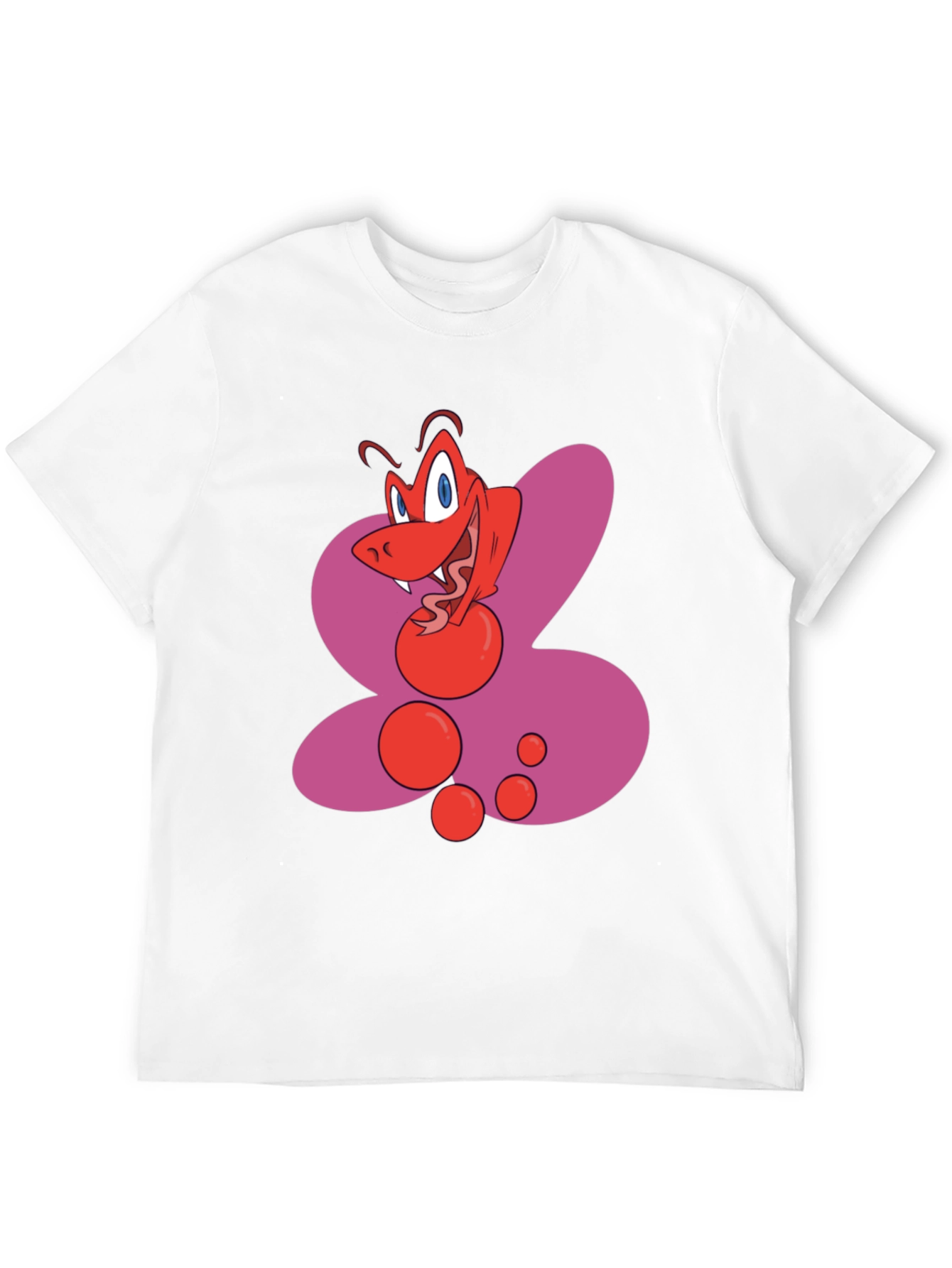 Cartoon Red Creature Black T-Shirt