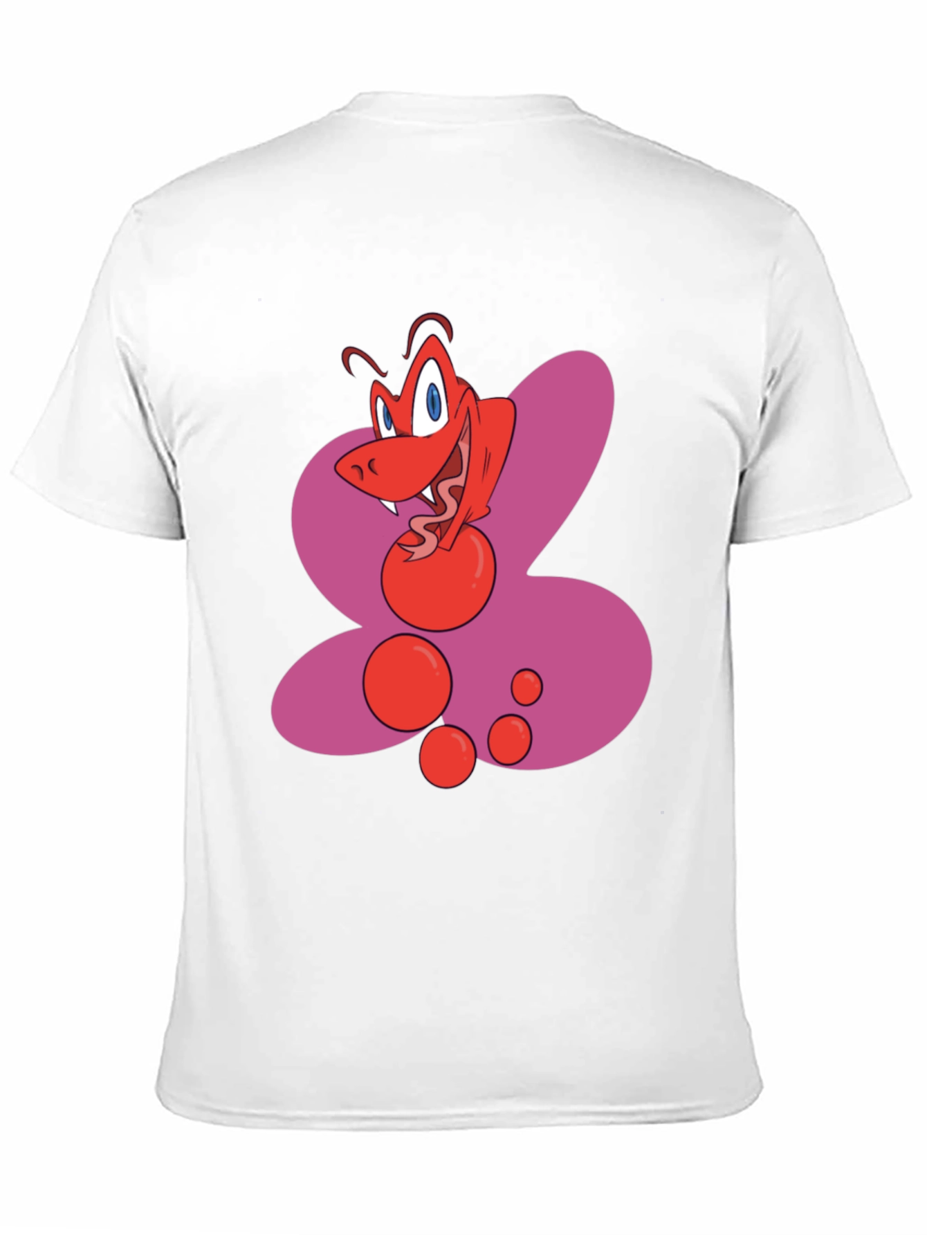 Cartoon Red Creature Black T-Shirt
