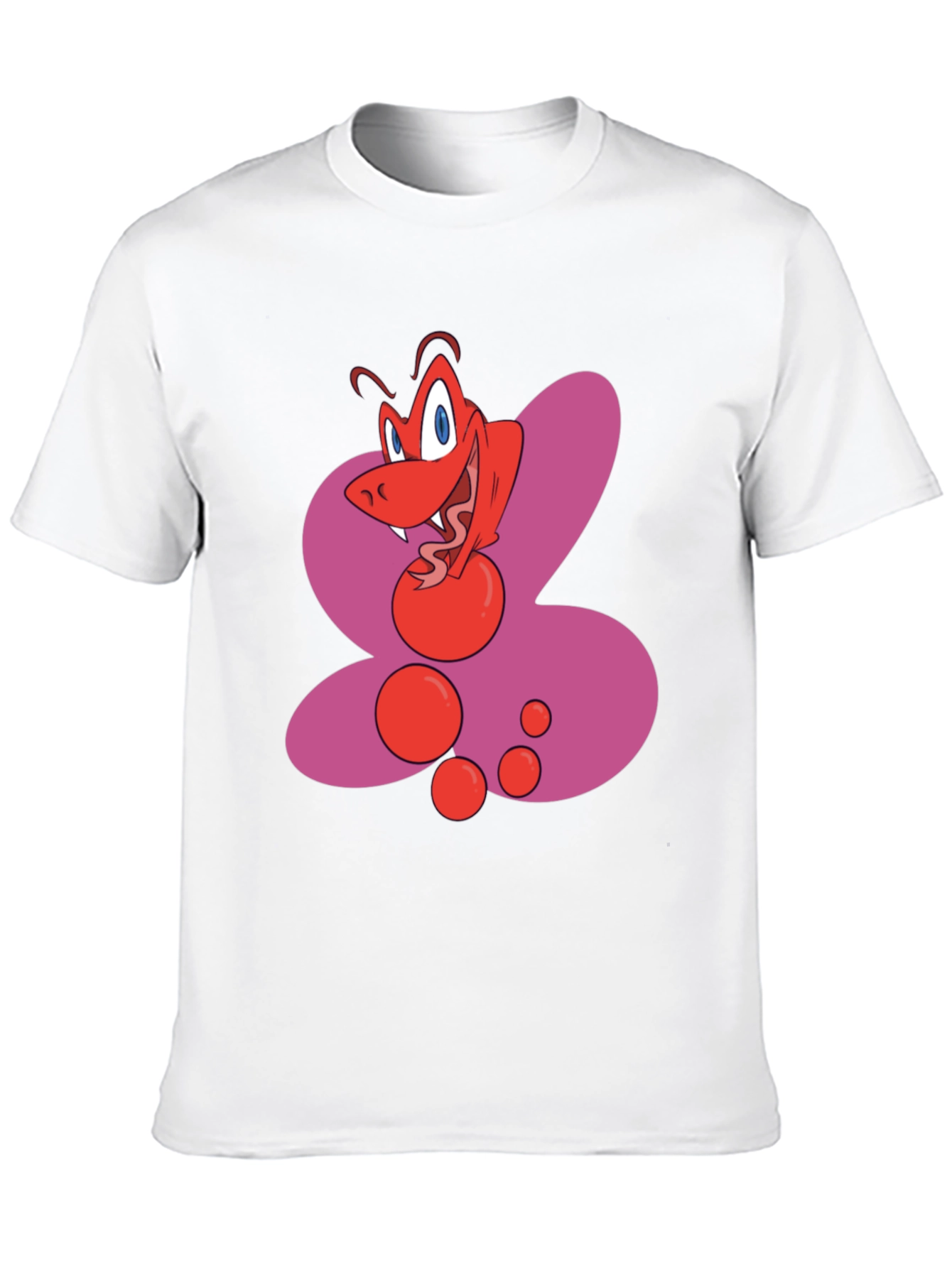 Cartoon Red Creature Black T-Shirt