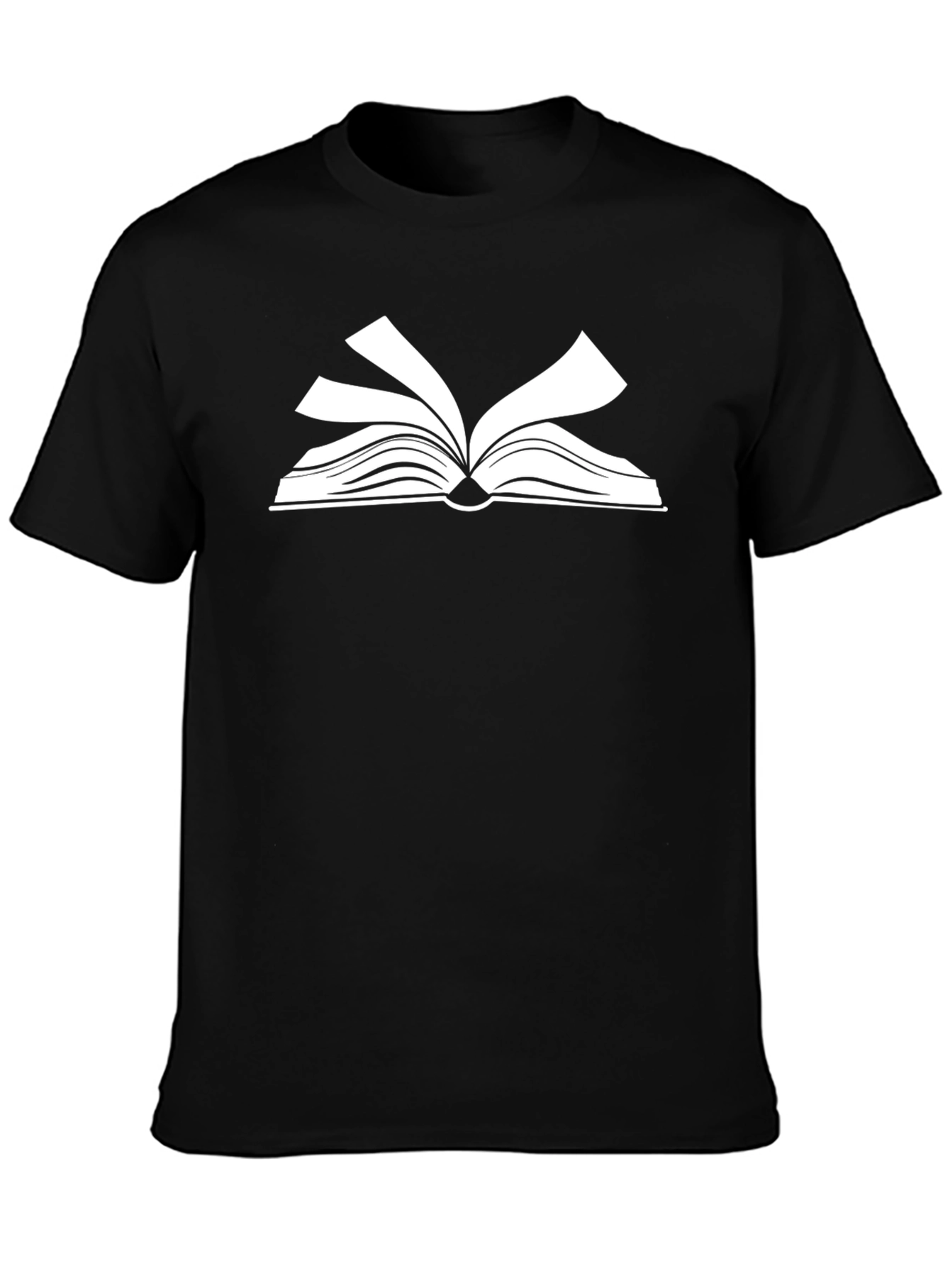 Open Book Graphic Tee - Black Cotton T-Shirt