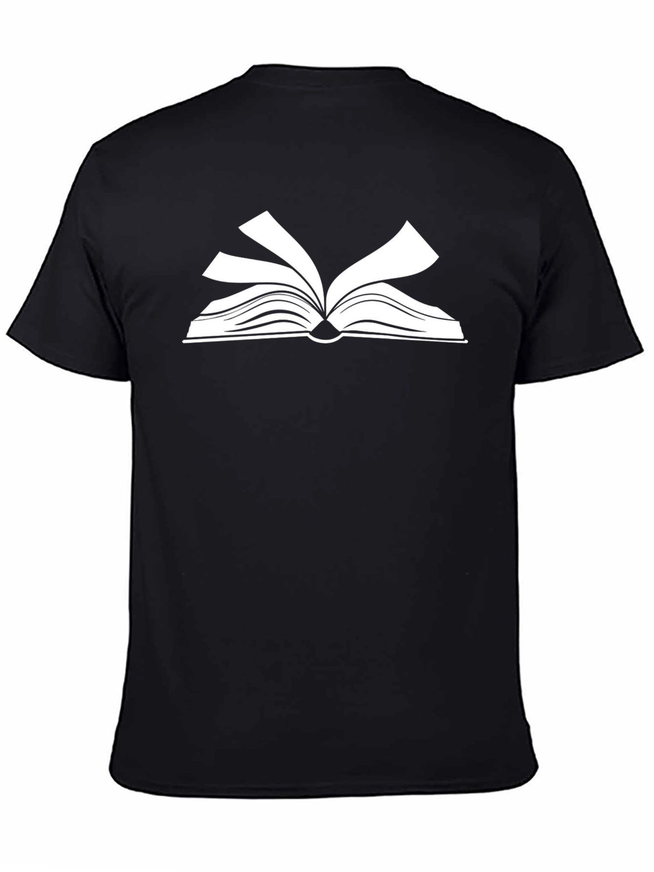 Open Book Graphic Tee - Black Cotton T-Shirt