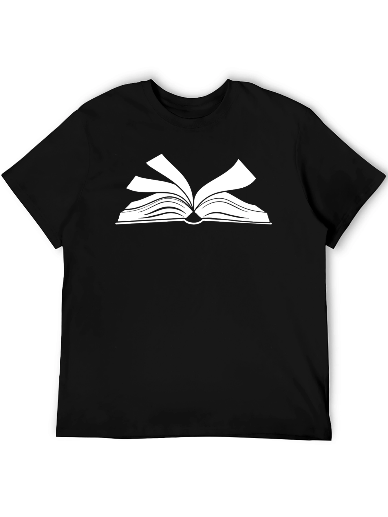 Open Book Graphic Tee - Black Cotton T-Shirt