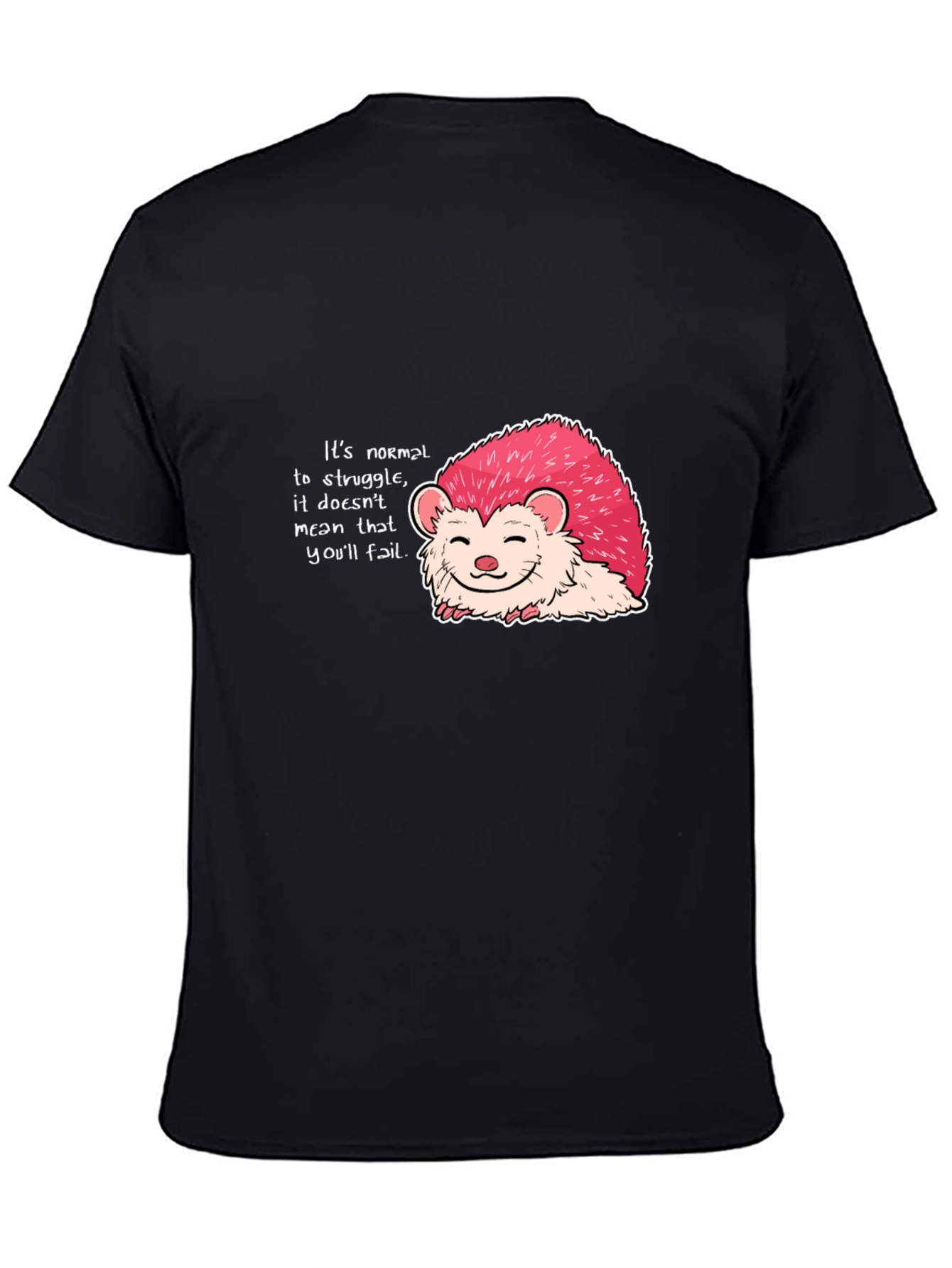 Motivational Hedgehog Graphic Tee - Black