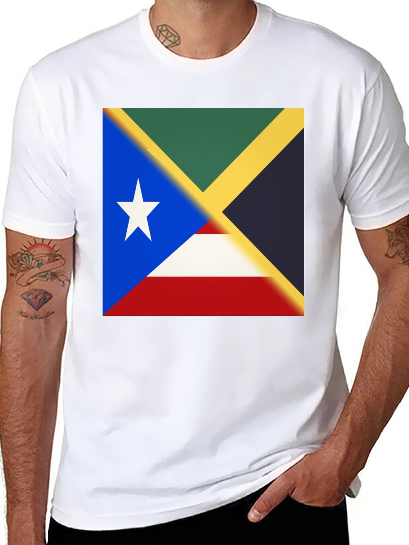 Island Pride Tee - Jamaica Puerto Rico Flag Shirt