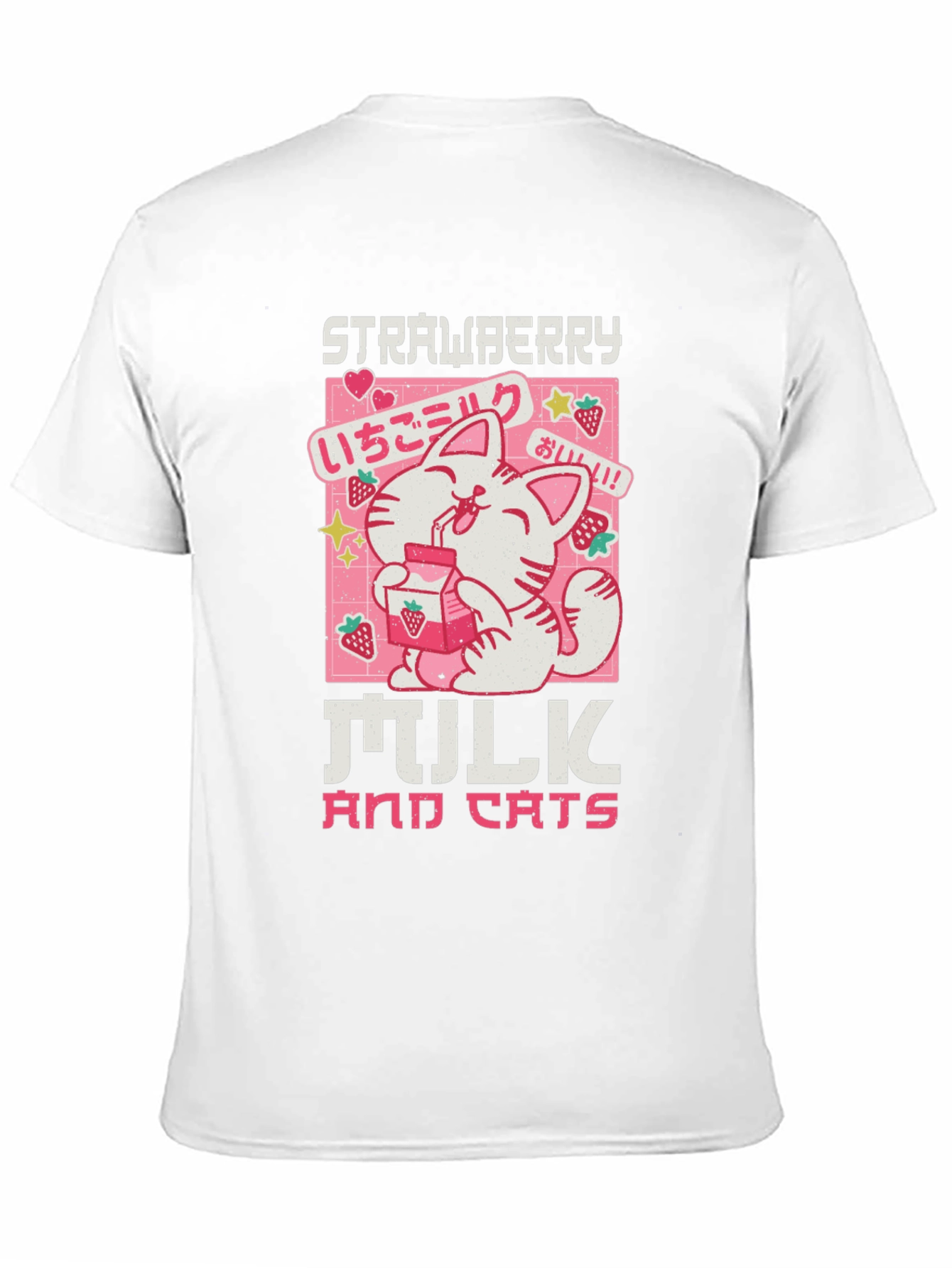 Strawberry Milk and Cats T-Shirt - Anime Kawaii Tee
