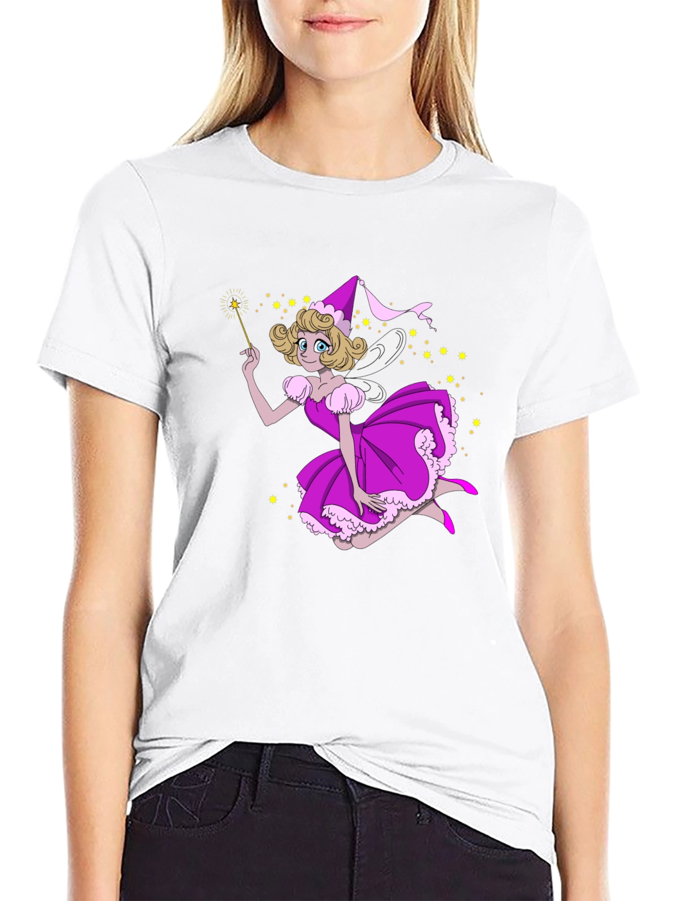 Fairy T-Shirt - Black Cotton Fun Design