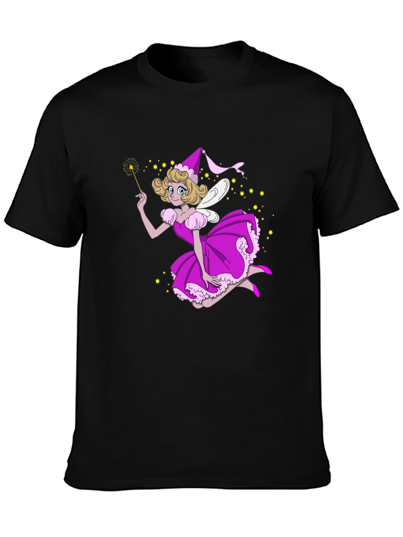 Fairy T-Shirt - Black Cotton Fun Design