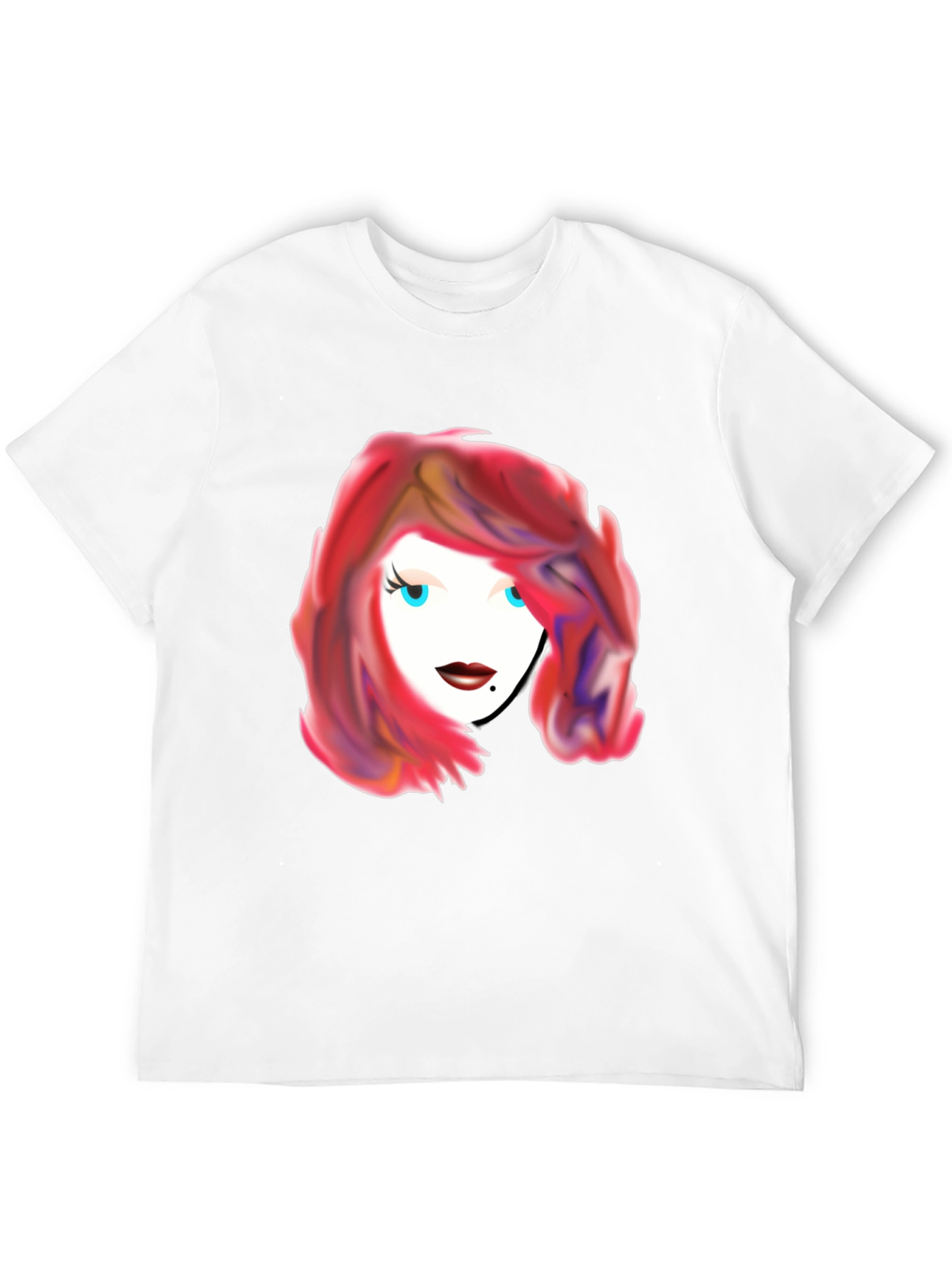 Stylish Graphic Tee - Woman with Red Hair