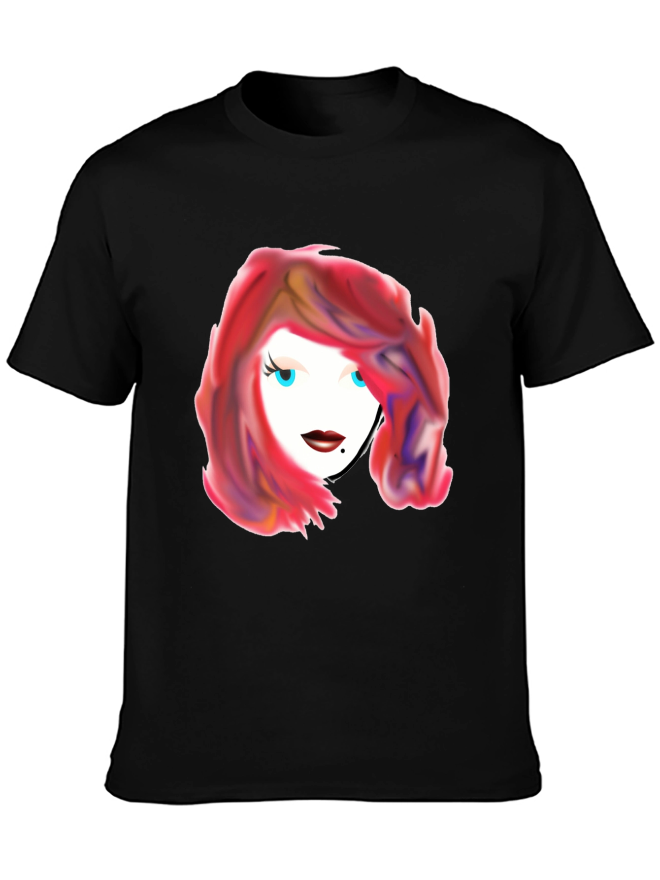 Stylish Graphic Tee - Woman with Red Hair