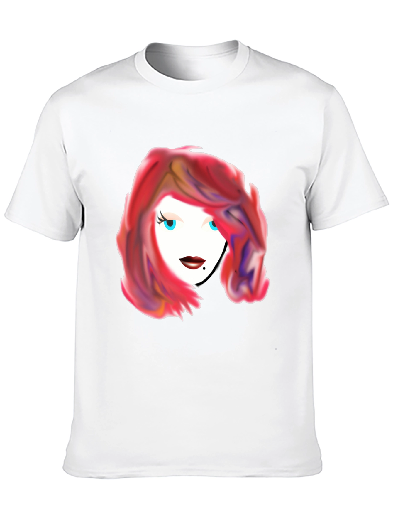 Stylish Graphic Tee - Woman with Red Hair