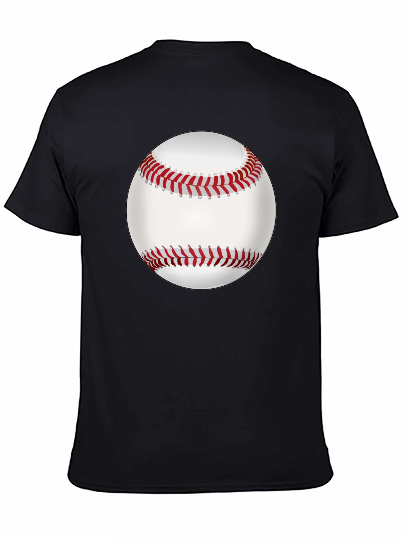 Baseball Graphic Tee - Black Cotton Casual Shirt