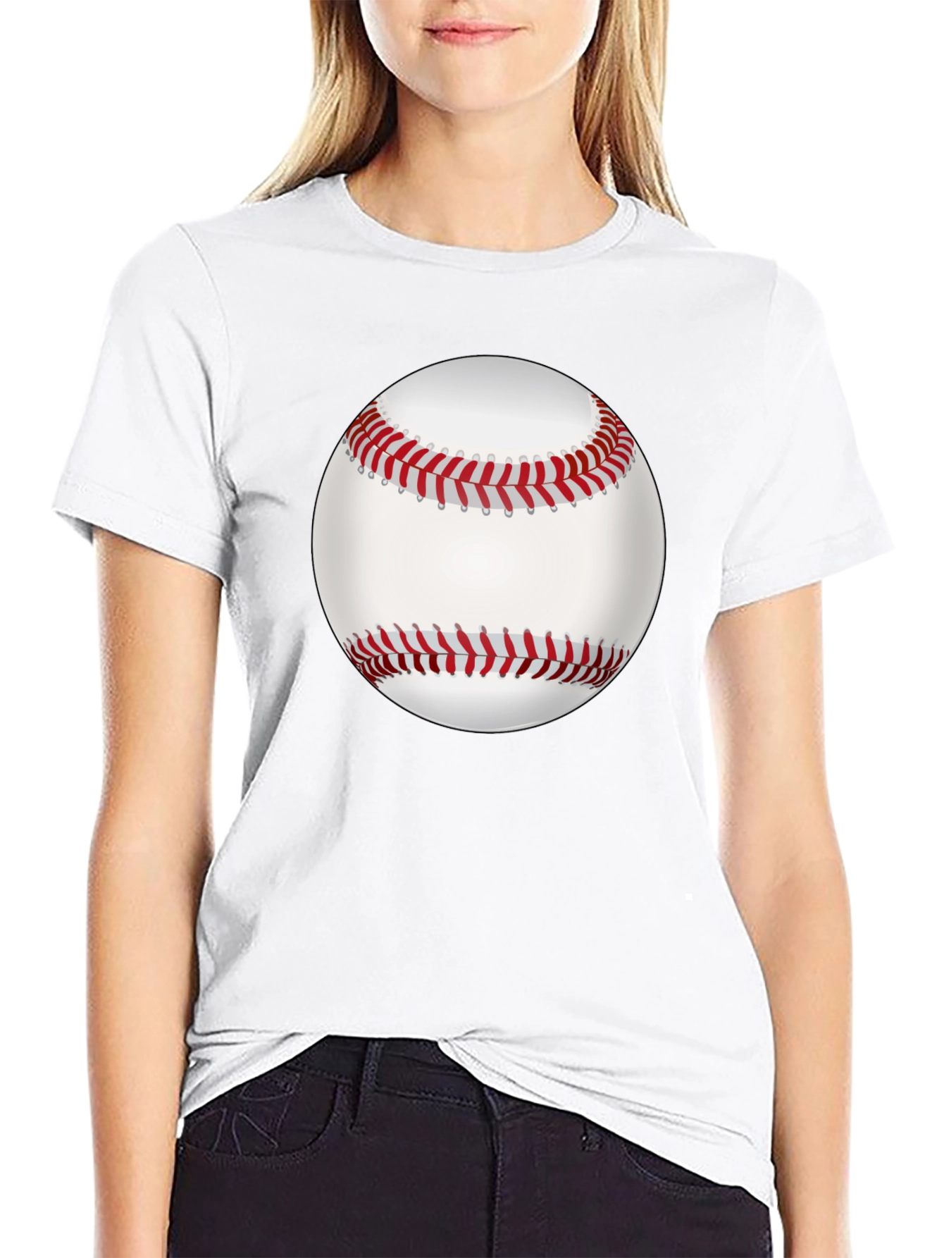 Baseball Graphic Tee - Black Cotton Casual Shirt