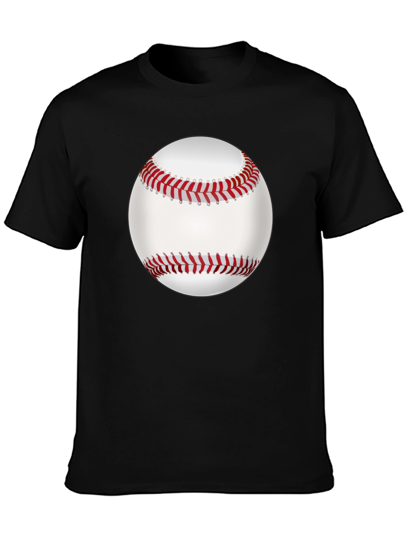 Baseball Graphic Tee - Black Cotton Casual Shirt