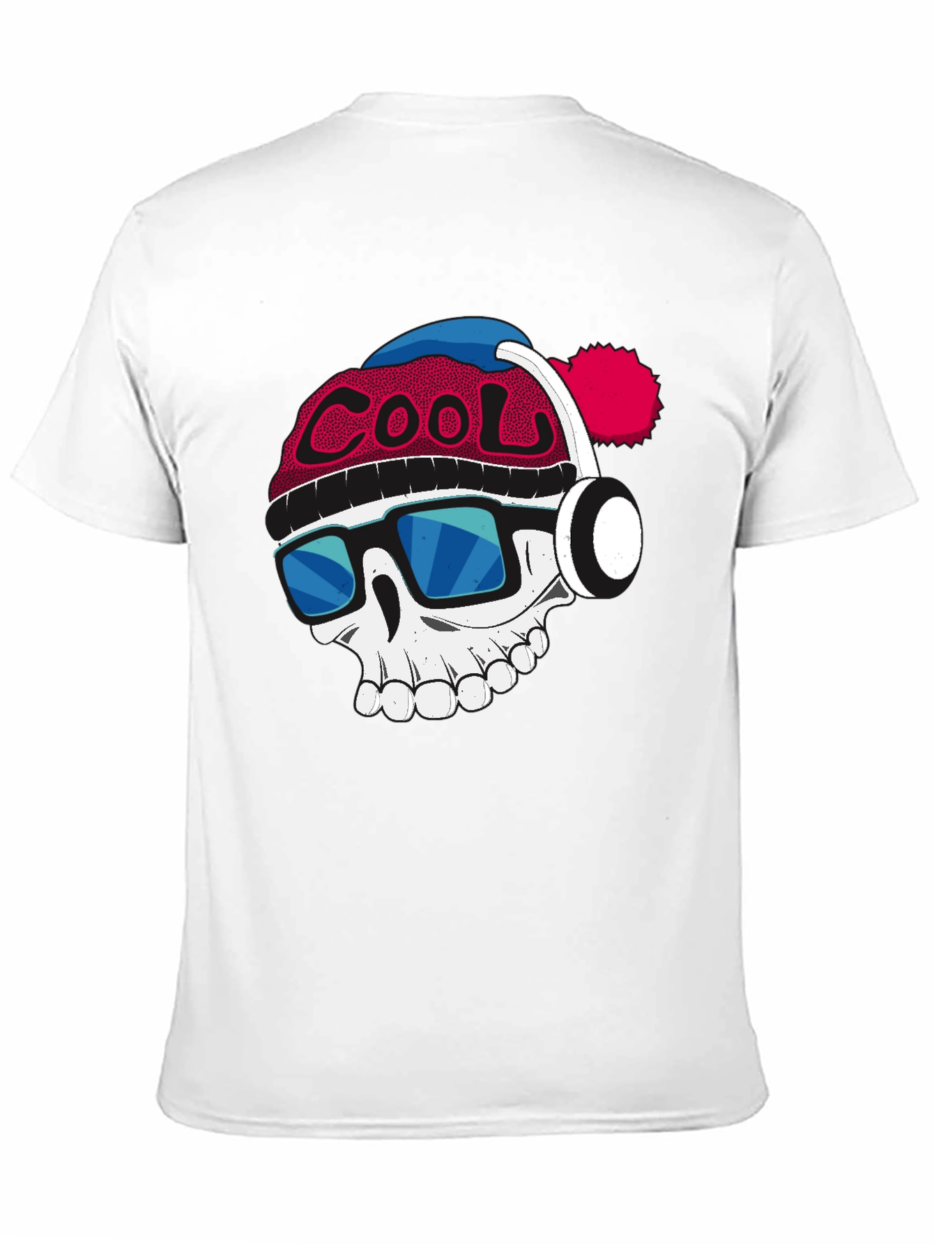 Cool Skull Graphic Tee - Mens Black Cotton T-Shirt