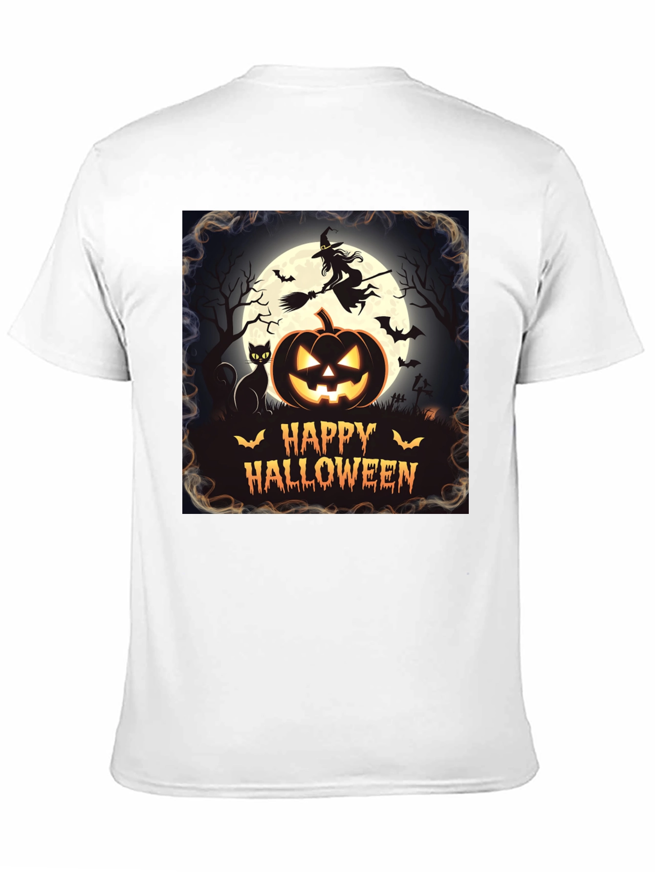 Halloween T-Shirt Witch Cat Pumpkin Design