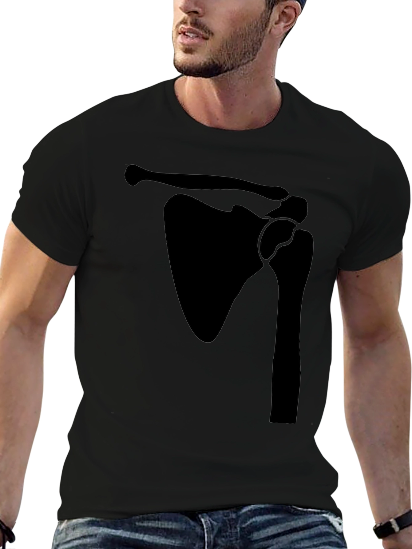 Shoulder Anatomy Print Black T-Shirt